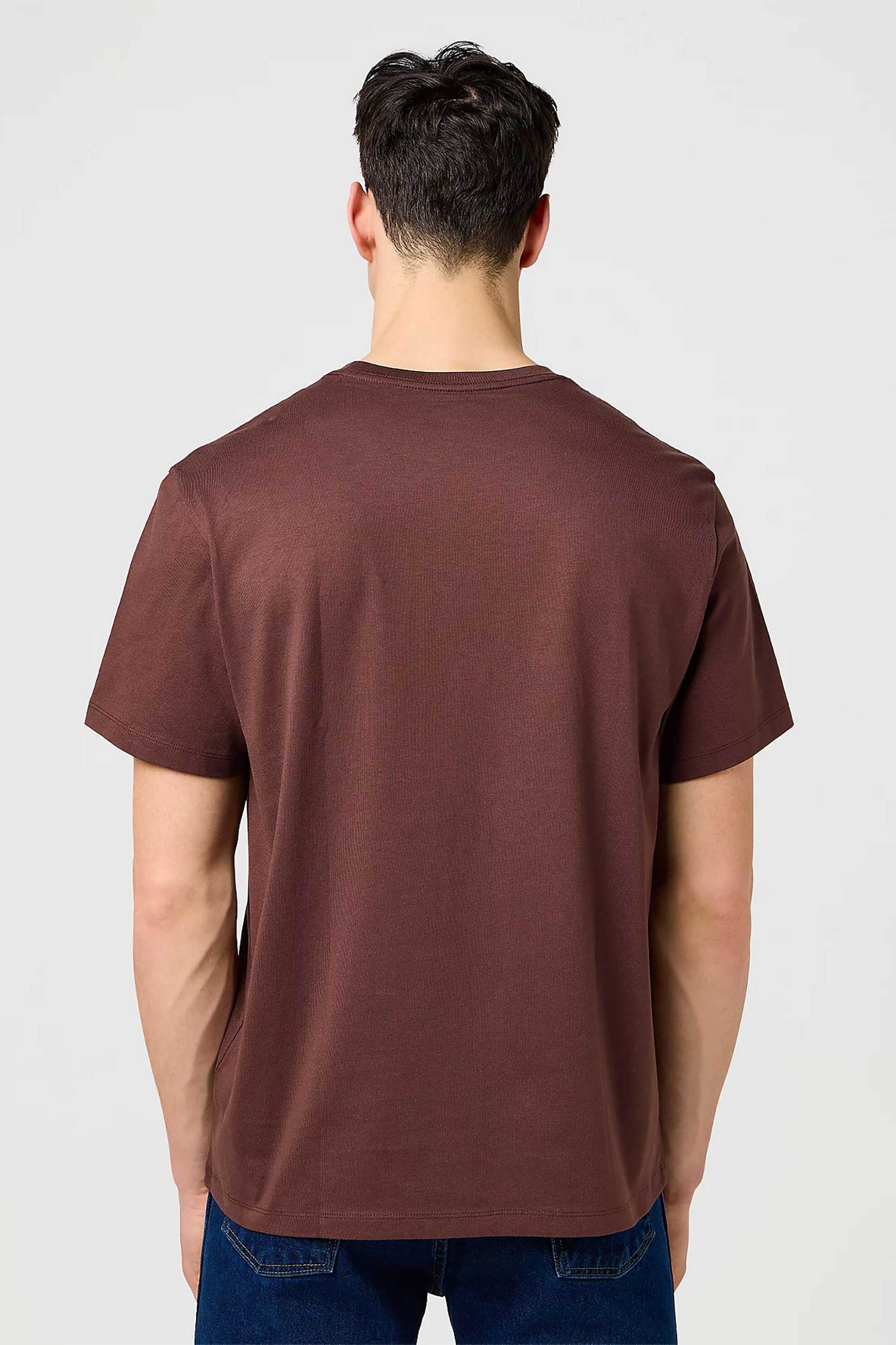 Wrangler® ανδρικό T-shirt με κεντημένο lettering Relaxed Fit - 112371490 Καφέ φωτογραφία