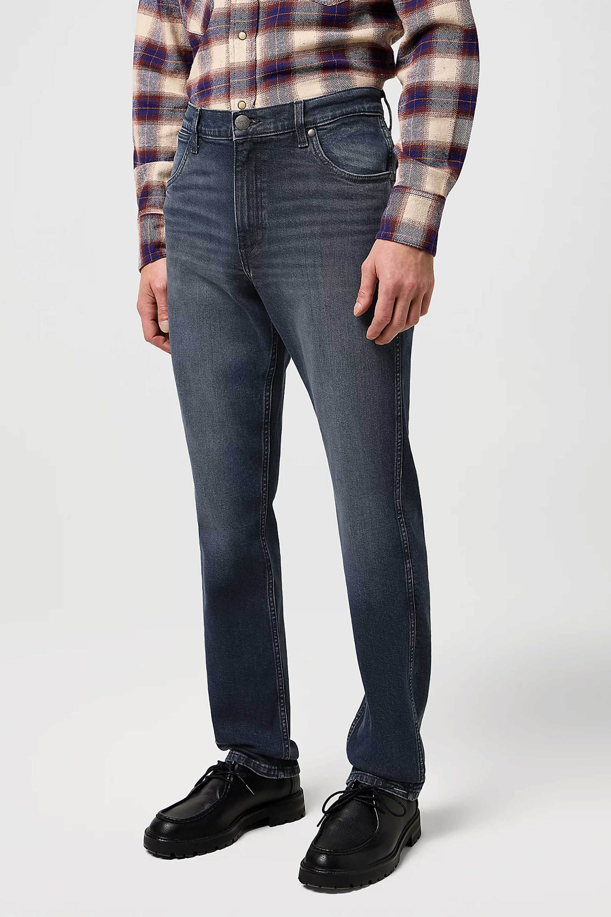 Wrangler® ανδρικό τζιν παντελόνι πεντάτσεπο Straight Fit "Greensboro" - 112370847 Denim Blue Σκούρο φωτογραφία