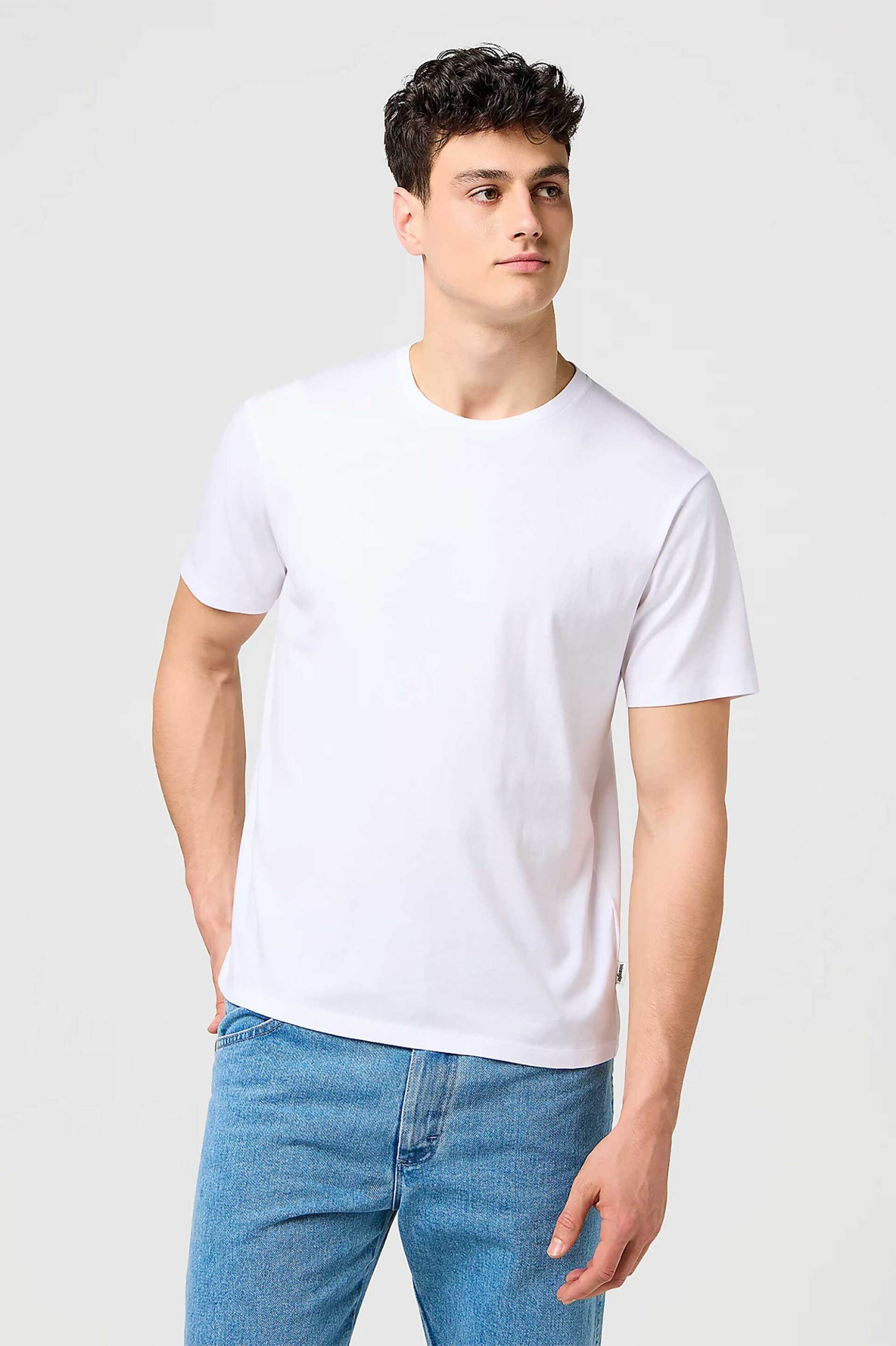 WRANGLER Wrangler® σετ ανδρικά T-shirts μονόχρωμα Regular Fit (3 τεμάχια) - 112371481 Λευκό
