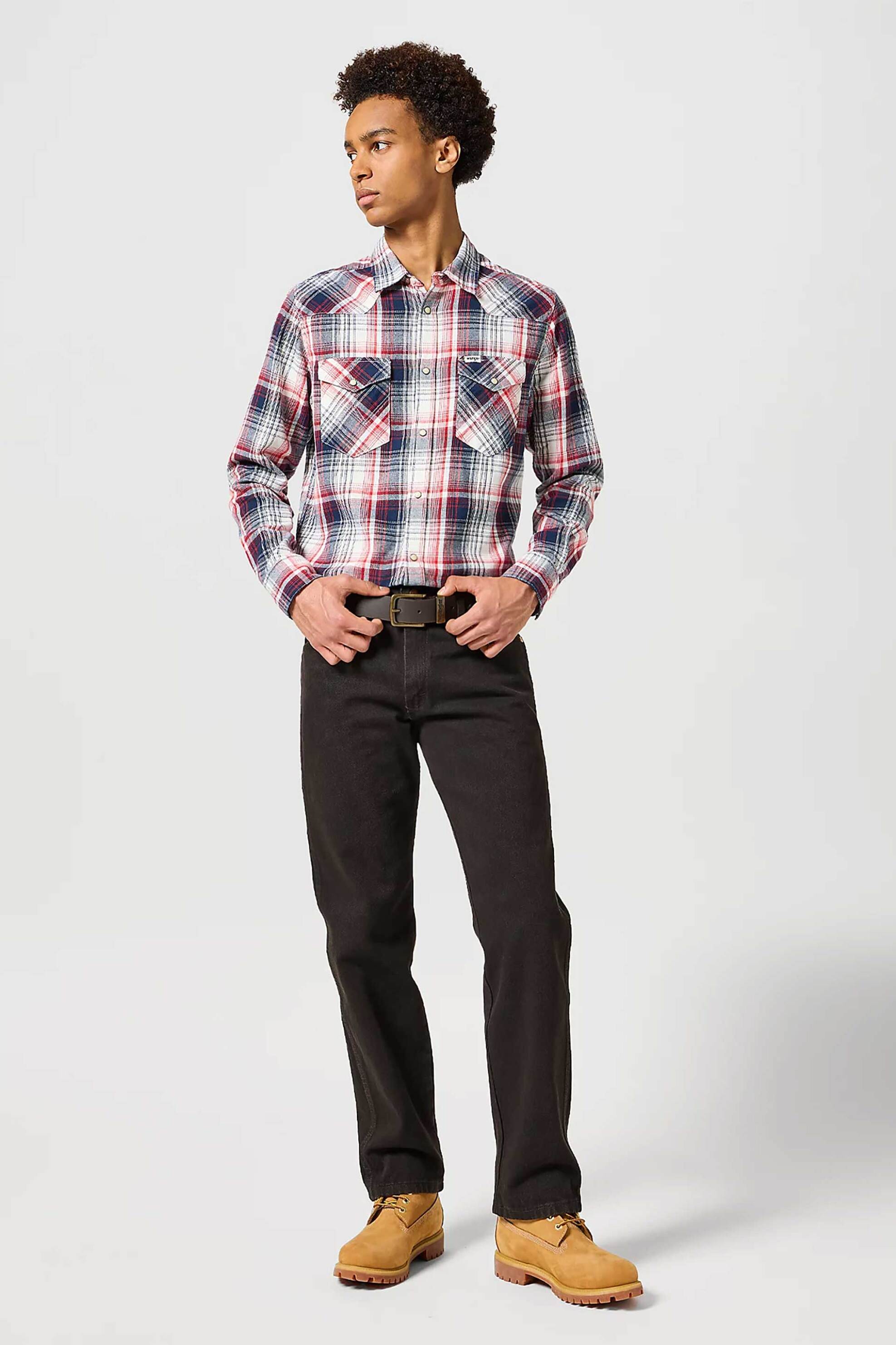 Wrangler® ανδρικό τζιν παντελόνι πεντάτσεπο Straight Fit "13Mwz" - 112358495 Καφέ Σκούρο