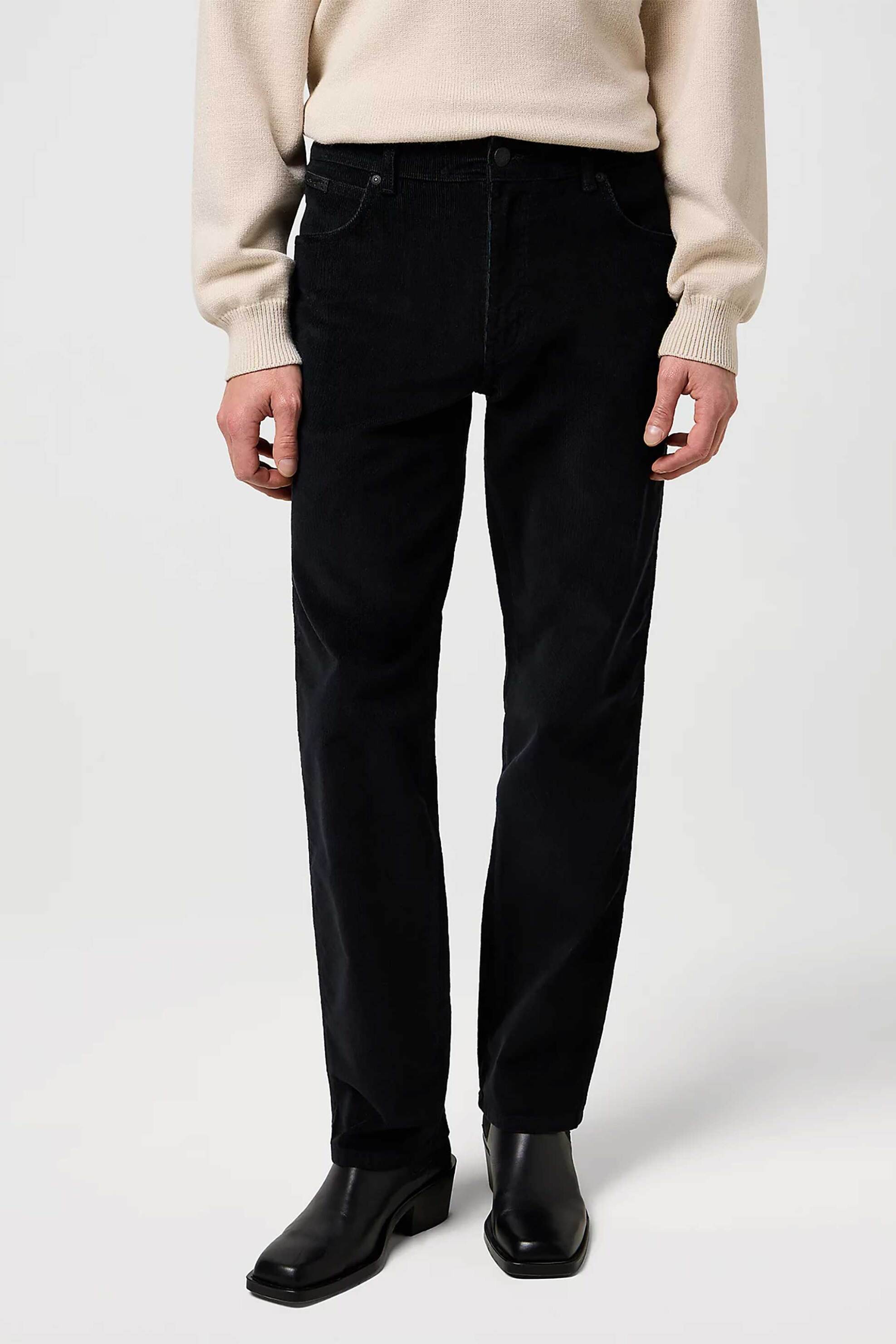 Wrangler® ανδρικό κοτλέ παντελόνι πεντάτσεπο Straight Fit "Texas" - 112370852 Μαύρο φωτογραφία