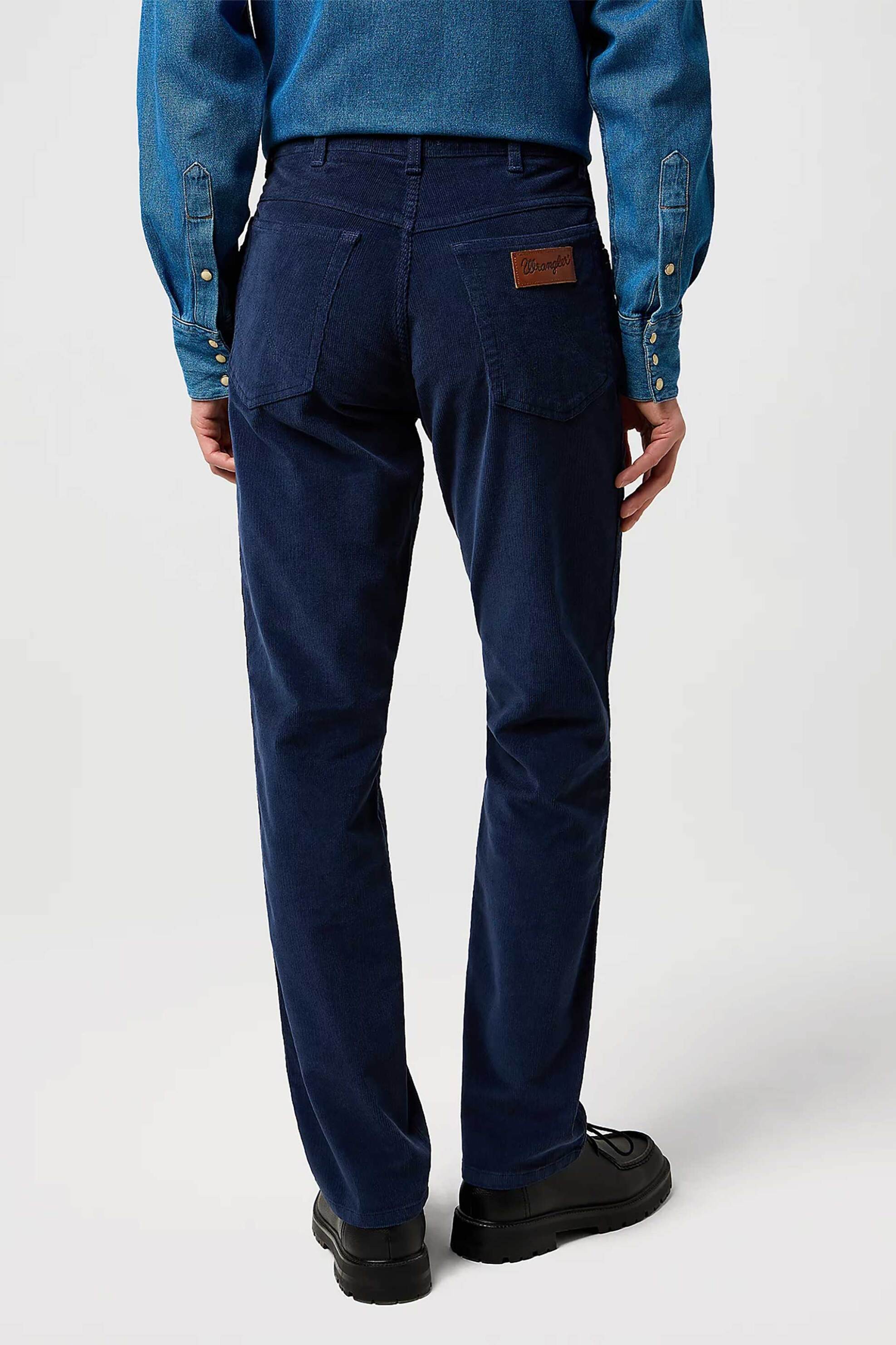 Wrangler® ανδρικό κοτλέ παντελόνι πεντάτσεπο Slim Fit "Texas" - 112370862 Μπλε Σκούρο φωτογραφία