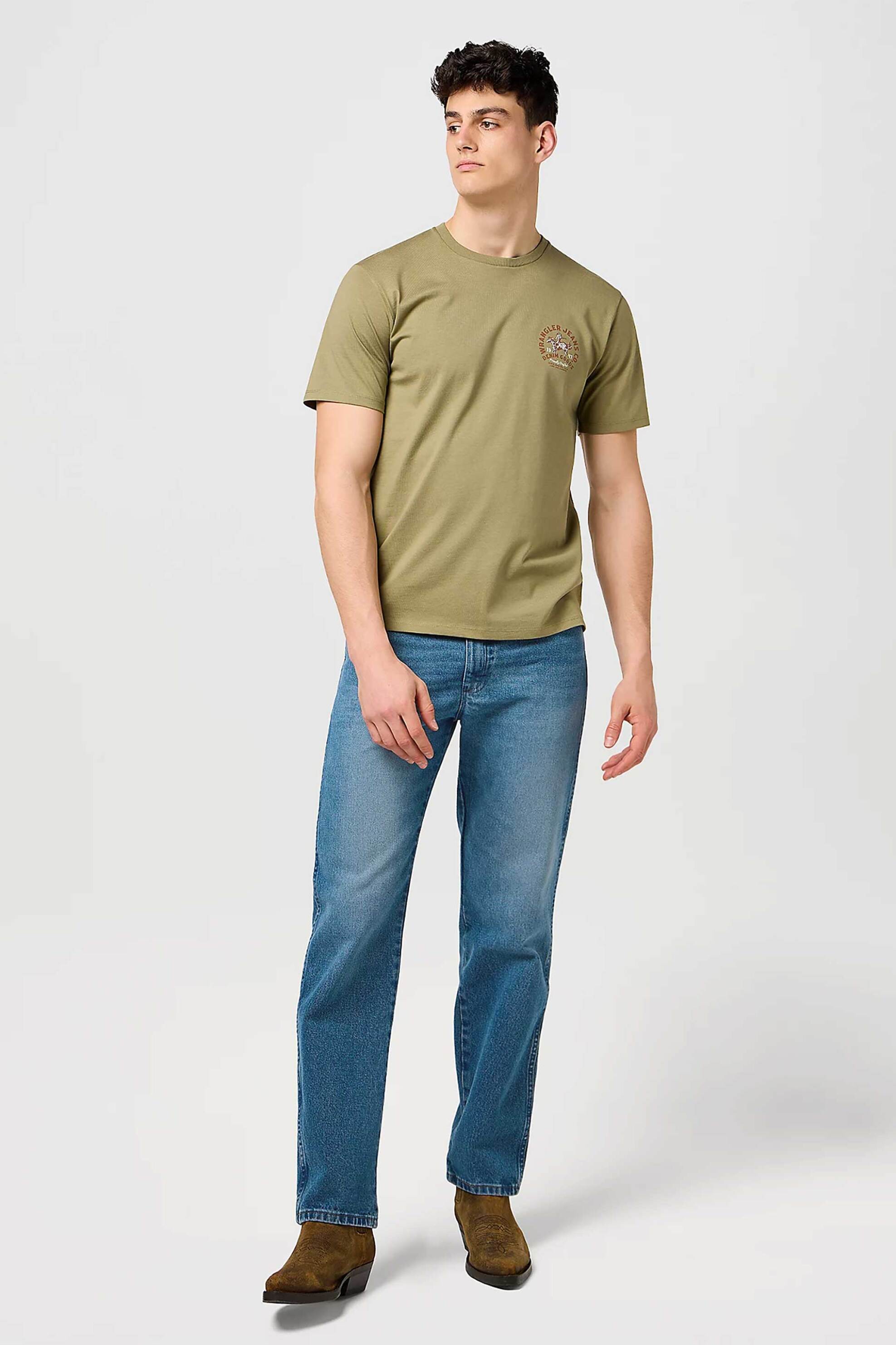 WRANGLER Wrangler® ανδρικό τζιν παντελόνι πεντάτσεπο Straight Fit "13Mwz" - 112371511 Denim Blue