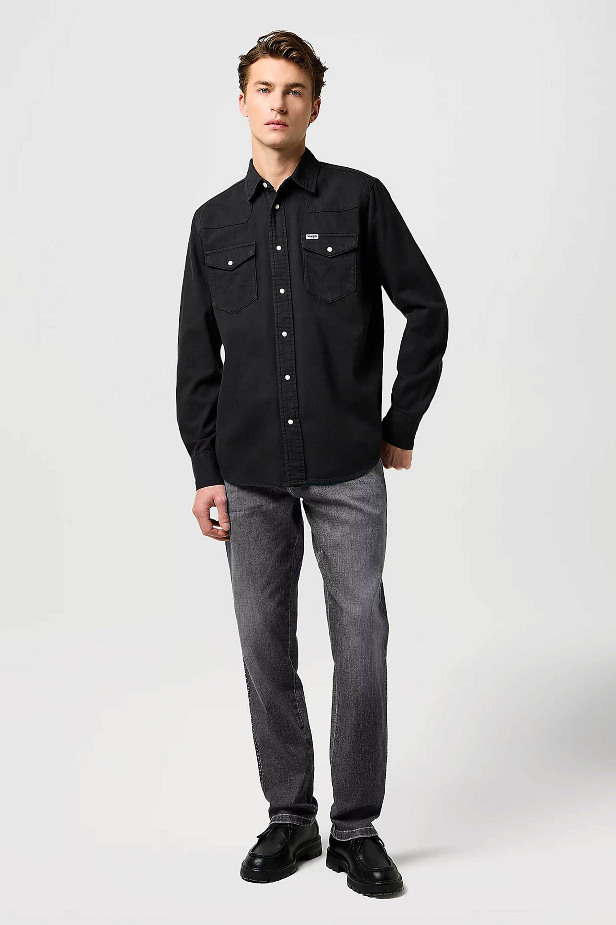 WRANGLER Wrangler® ανδρικό τζιν παντελόνι πεντάτσεπο Slim Fit "Texas" - 112371656 Μαύρο
