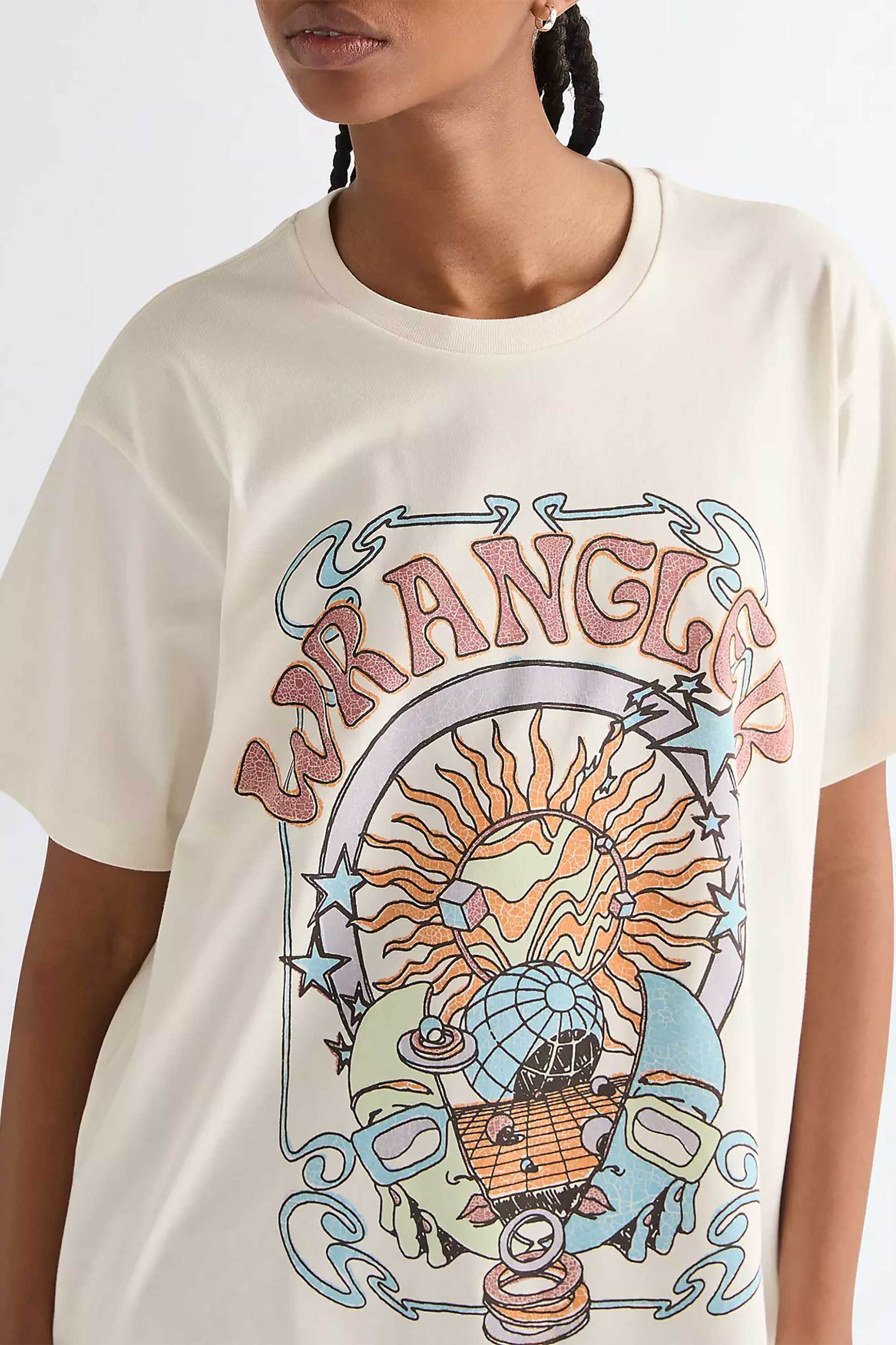 WRANGLER Wrangler® γυναικείο T-shirt με graphic logo print Relaxed Fit "Girlfriend" - 112378022 Λευκό - 2