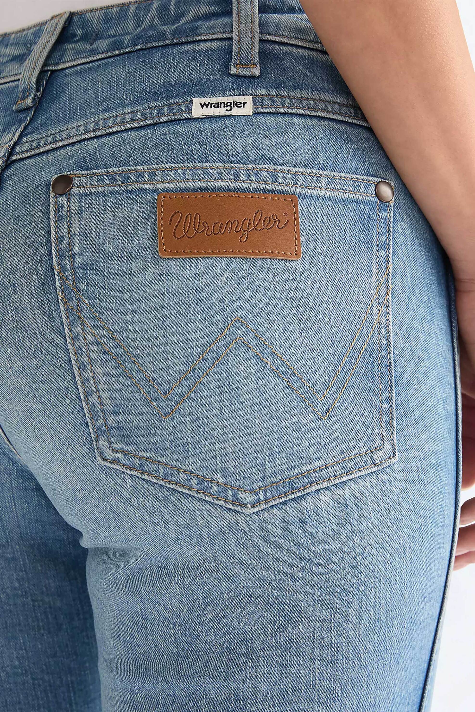 Wrangler Γυναικείο Τζιν Παντελόνι Πεντάτσεπο Flared Fit Montana - 112378170 Denim Blue Ανοιχτό