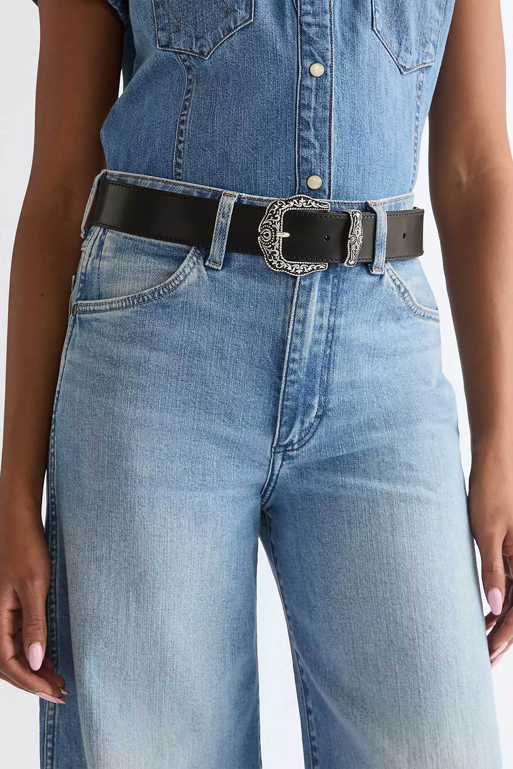 Wrangler® γυναικεία δερμάτινη ζώνη με μεταλλική αγκράφα 