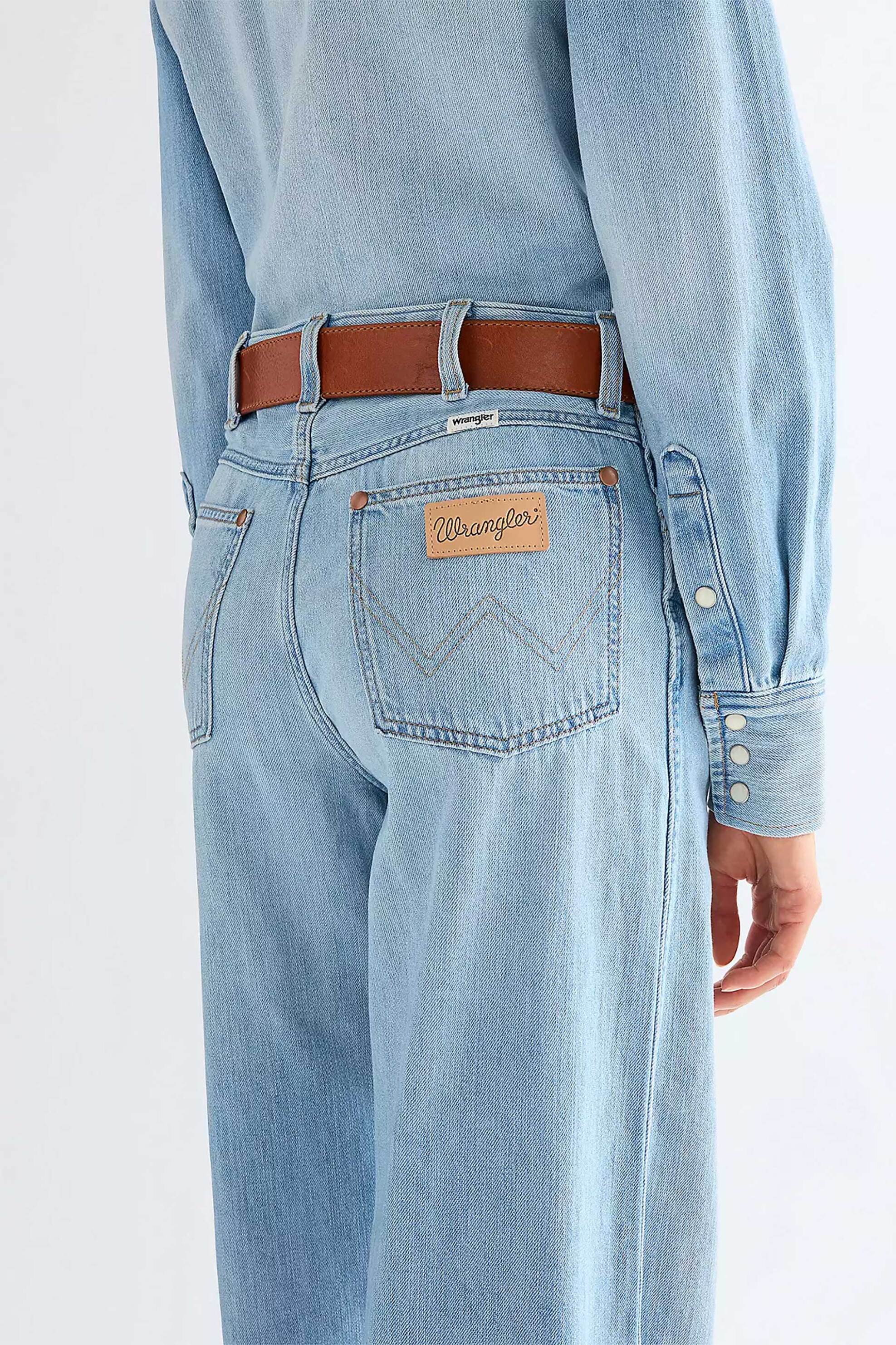 Wrangler Γυναικεία Δερμάτινη Ζώνη με Μεταλλική Αγκράφα Dana - 112378839 Ταμπά