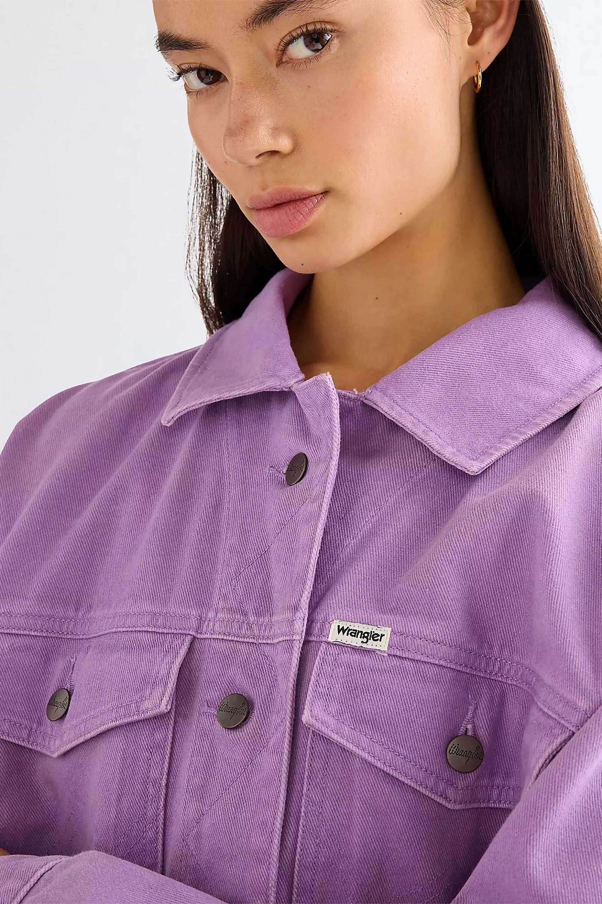 WRANGLER Wrangler® γυναικείο denim jacket Relaxed Fit "Cowgirl" - 112378132 Μοβ - 2