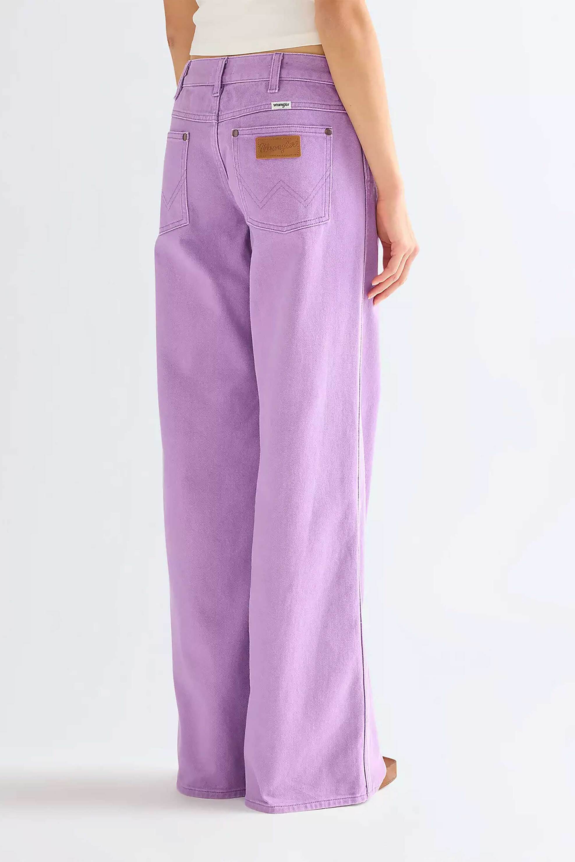 Wrangler Γυναικείο Τζιν Παντελόνι Πεντάτσεπο Wide Leg - 112378171 Λιλά