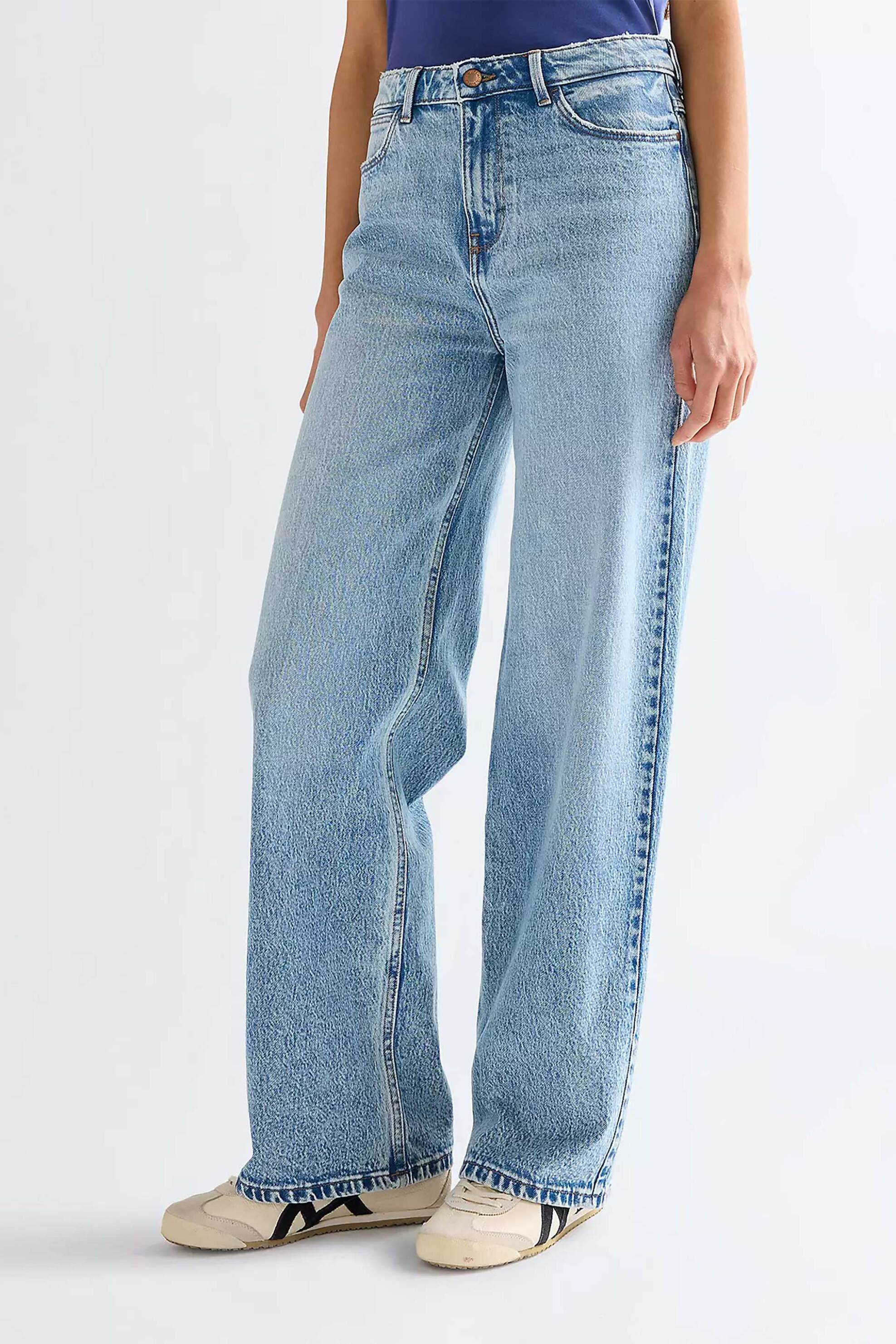 Wrangler® γυναικείο τζιν παντελόνι πεντάτσεπο Loose Straight Fit - 112378205 Denim Blue