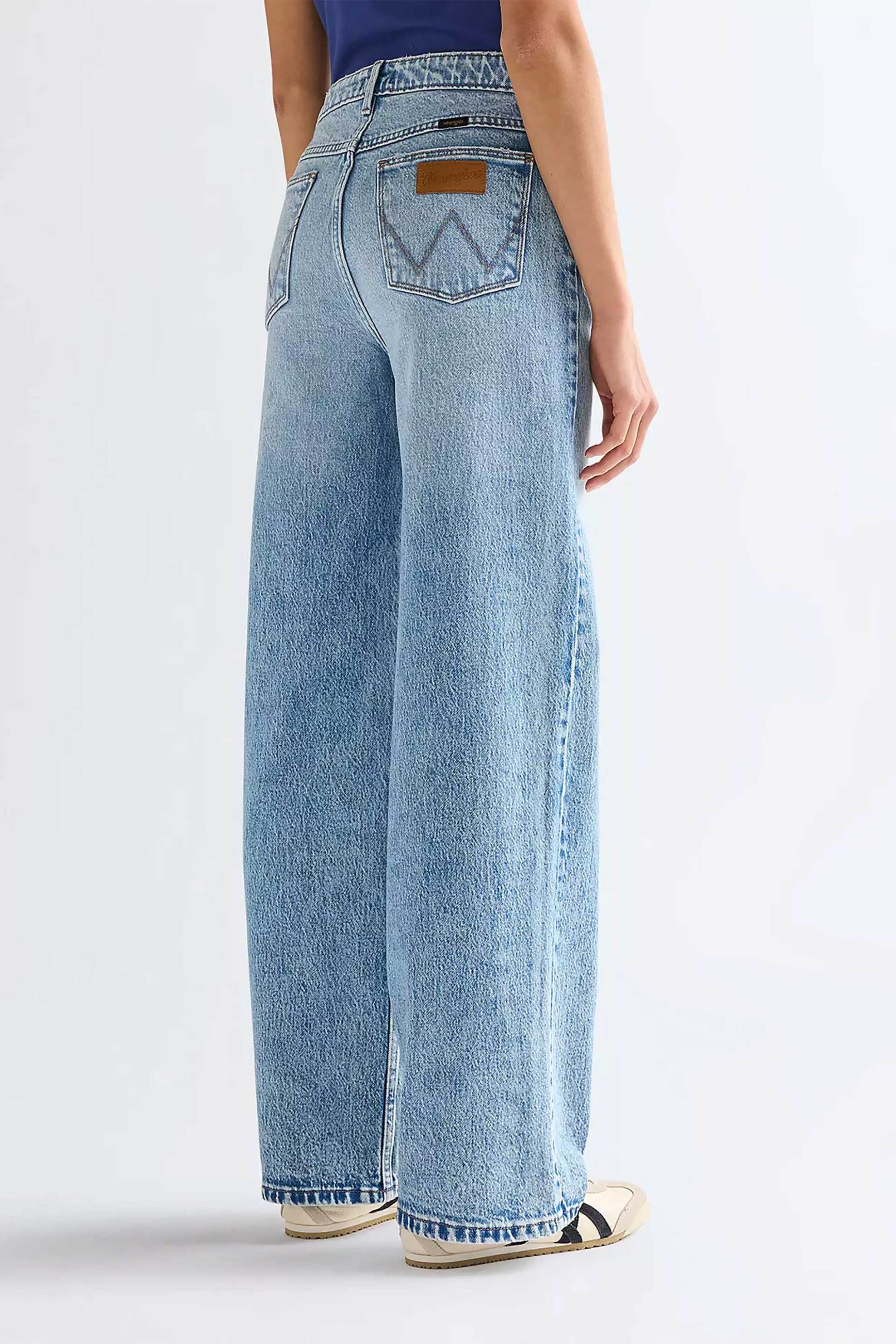 Wrangler Γυναικείο Τζιν Παντελόνι Πεντάτσεπο Loose Straight Fit - 112378205 Denim Blue