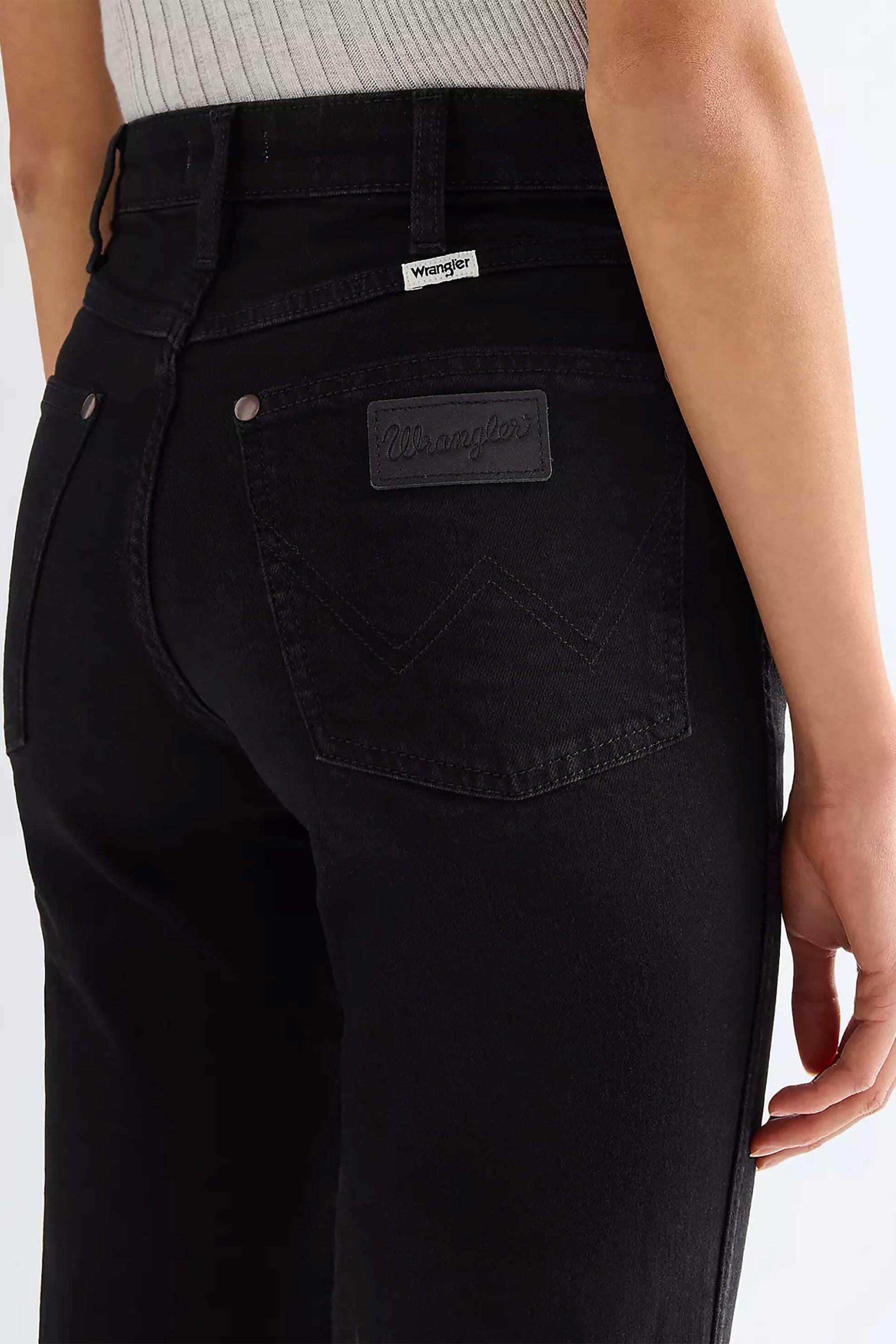 Wrangler Γυναικείο Τζιν Παντελόνι Πεντάτσεπο Straight Fit - 112381069 Μαύρο