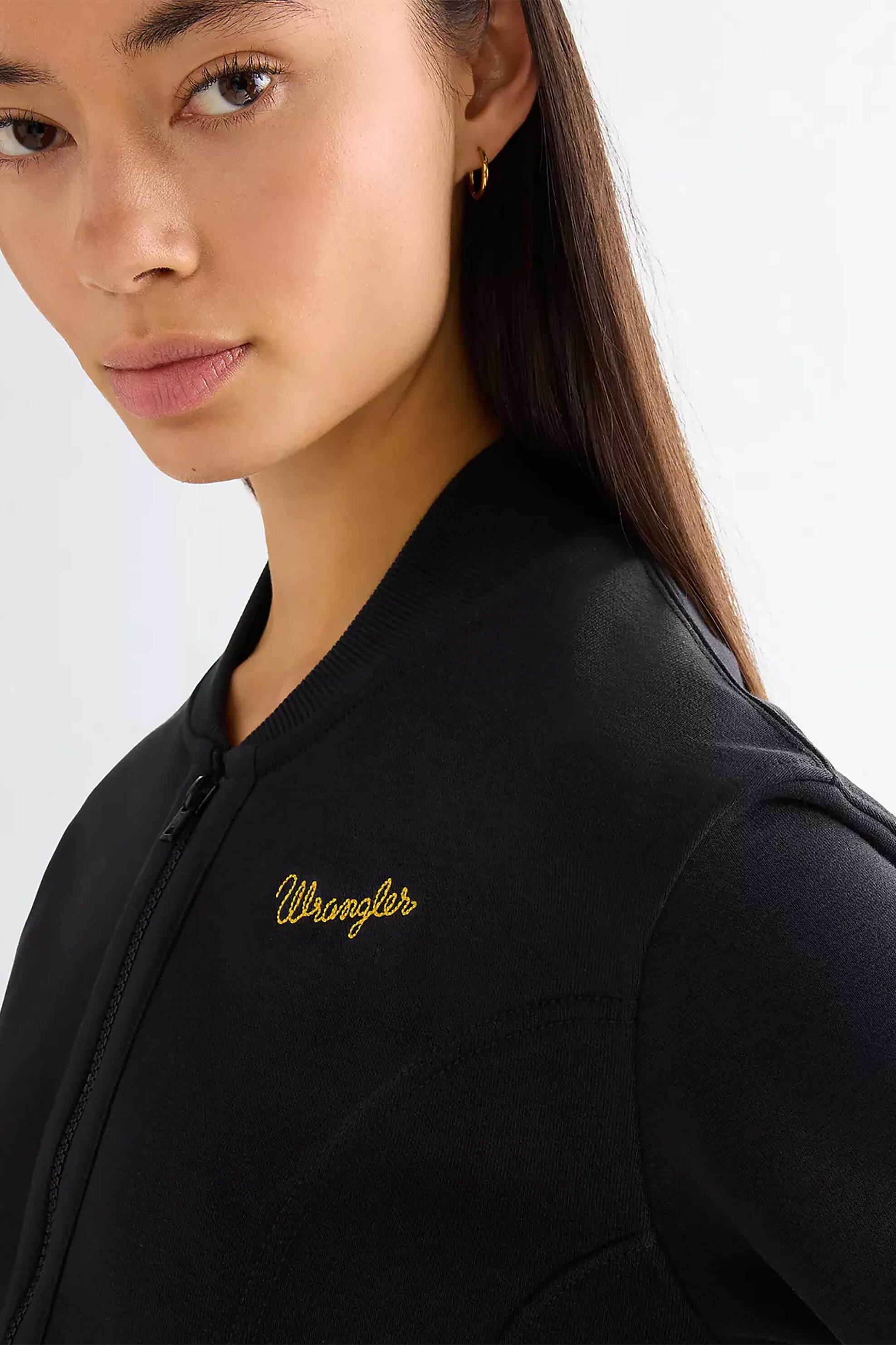 WRANGLER Wrangler® γυναικεία ζακέτα φούτερ με λογότυπο Regular Fit "Aviator" - 112378111 Μαύρο - 2
