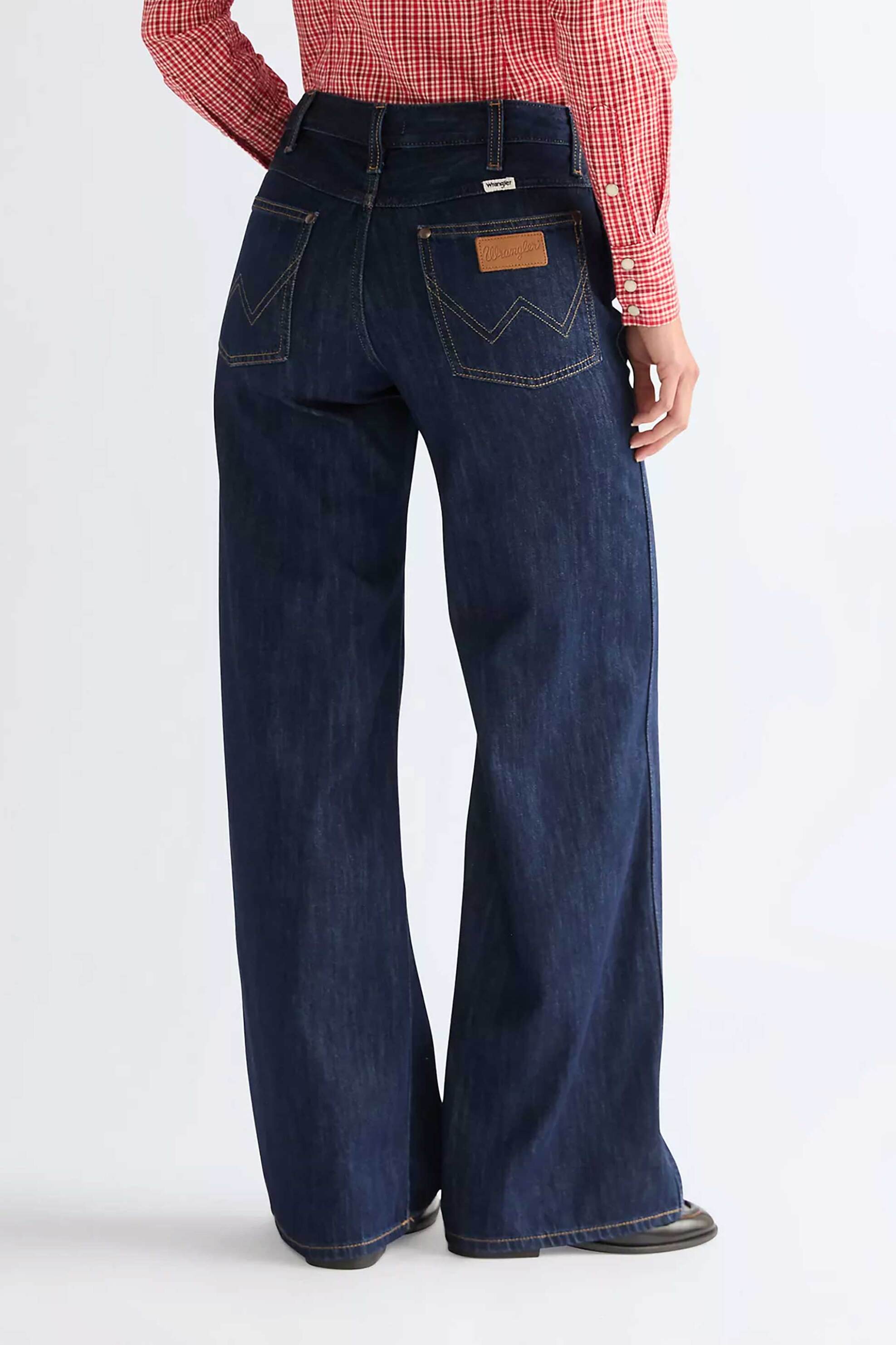 Wrangler Γυναικείο Τζιν Παντελόνι Πεντάτσεπο Wide Leg - 112378172 Denim Blue Σκούρο
