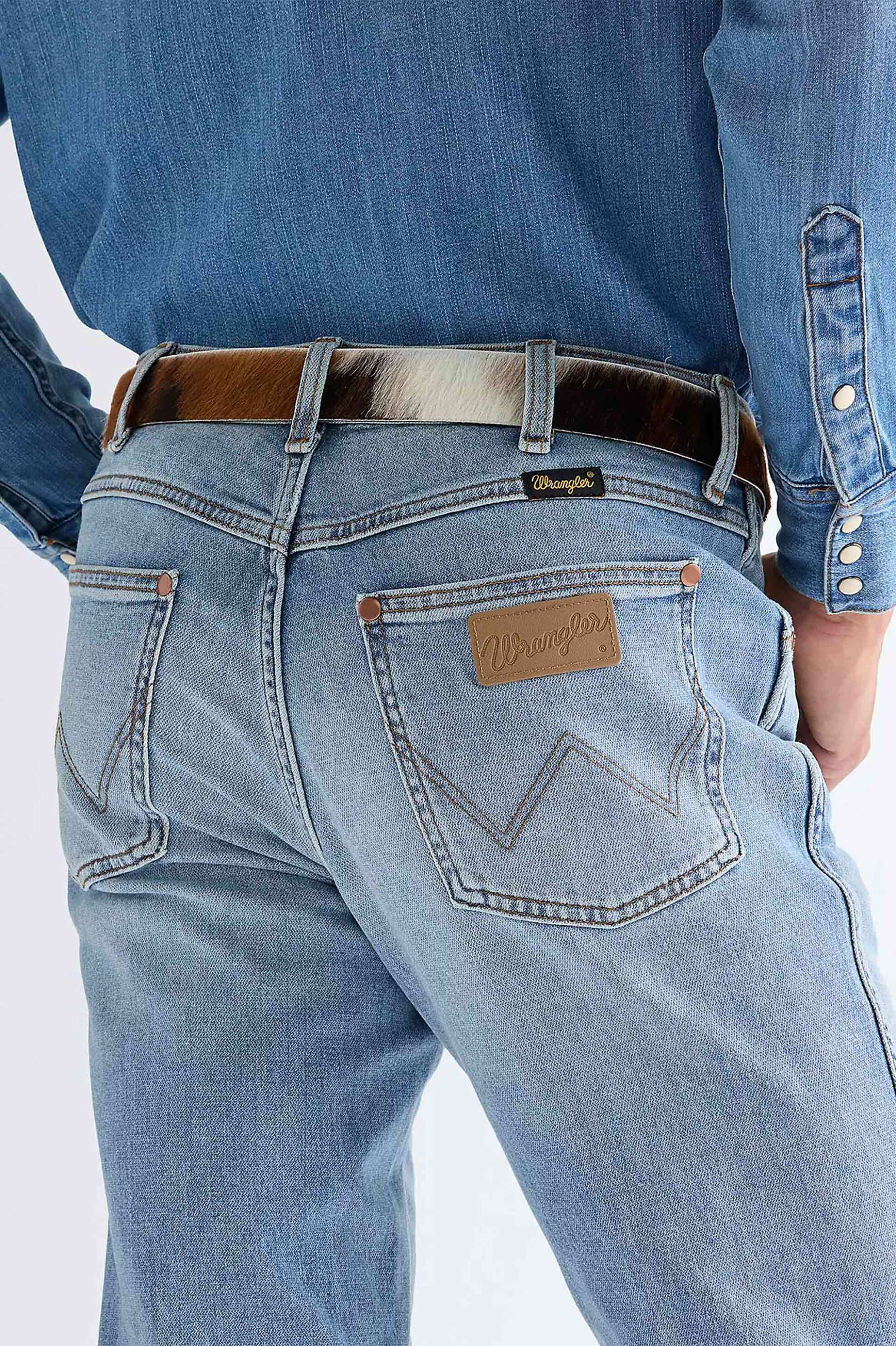 Wrangler Ανδρική Δερμάτινη Ζώνη με Cow Pattern - 112378830 Καφέ