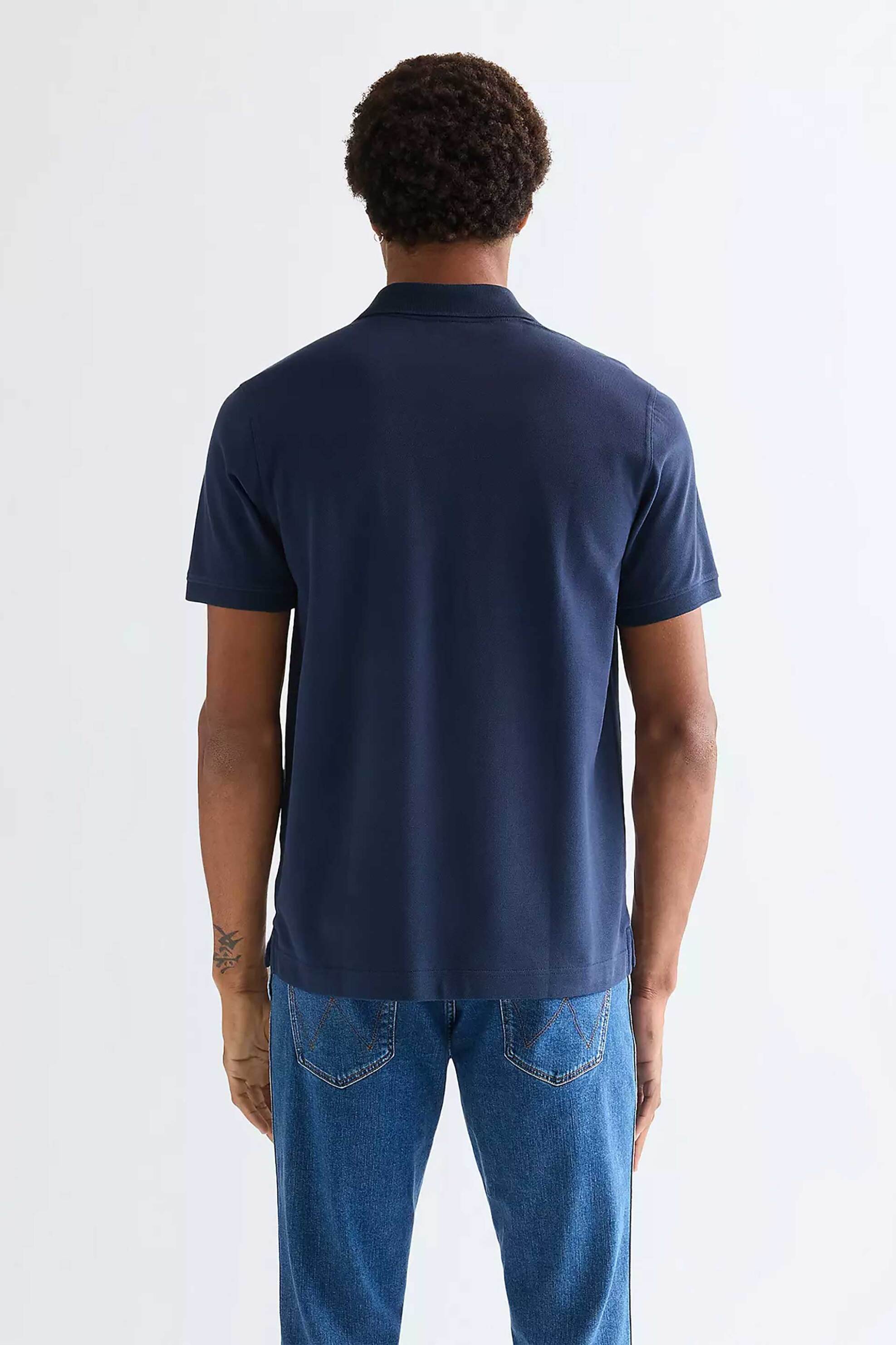 Wrangler Ανδρική Μπλούζα Πόλο με Λογότυπο Regular Fit - 112377978 Μπλε Σκούρο