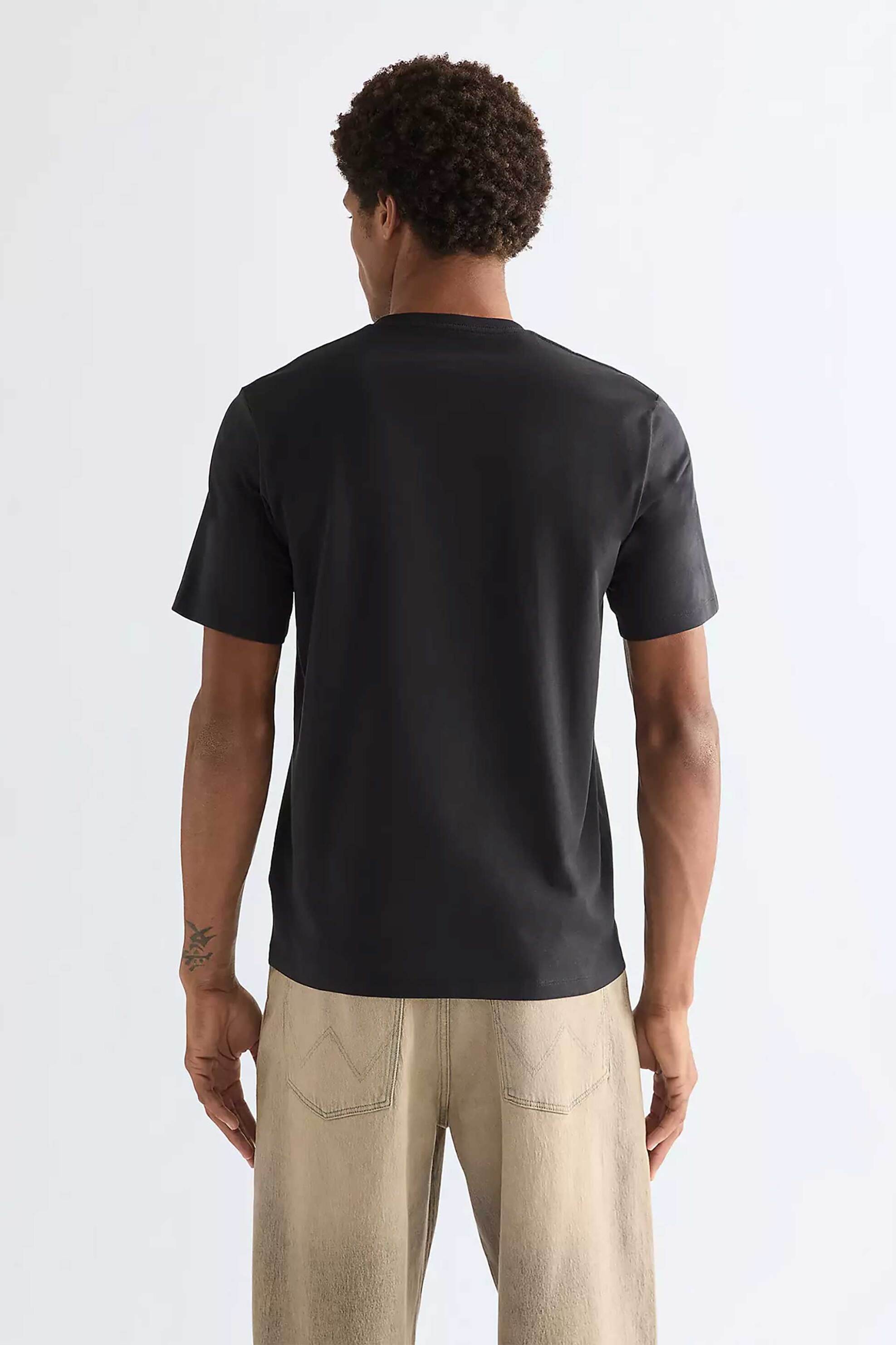 Wrangler Ανδρικό T-Shirt με Κέντημα Regular Fit - 112377985 Μαύρο