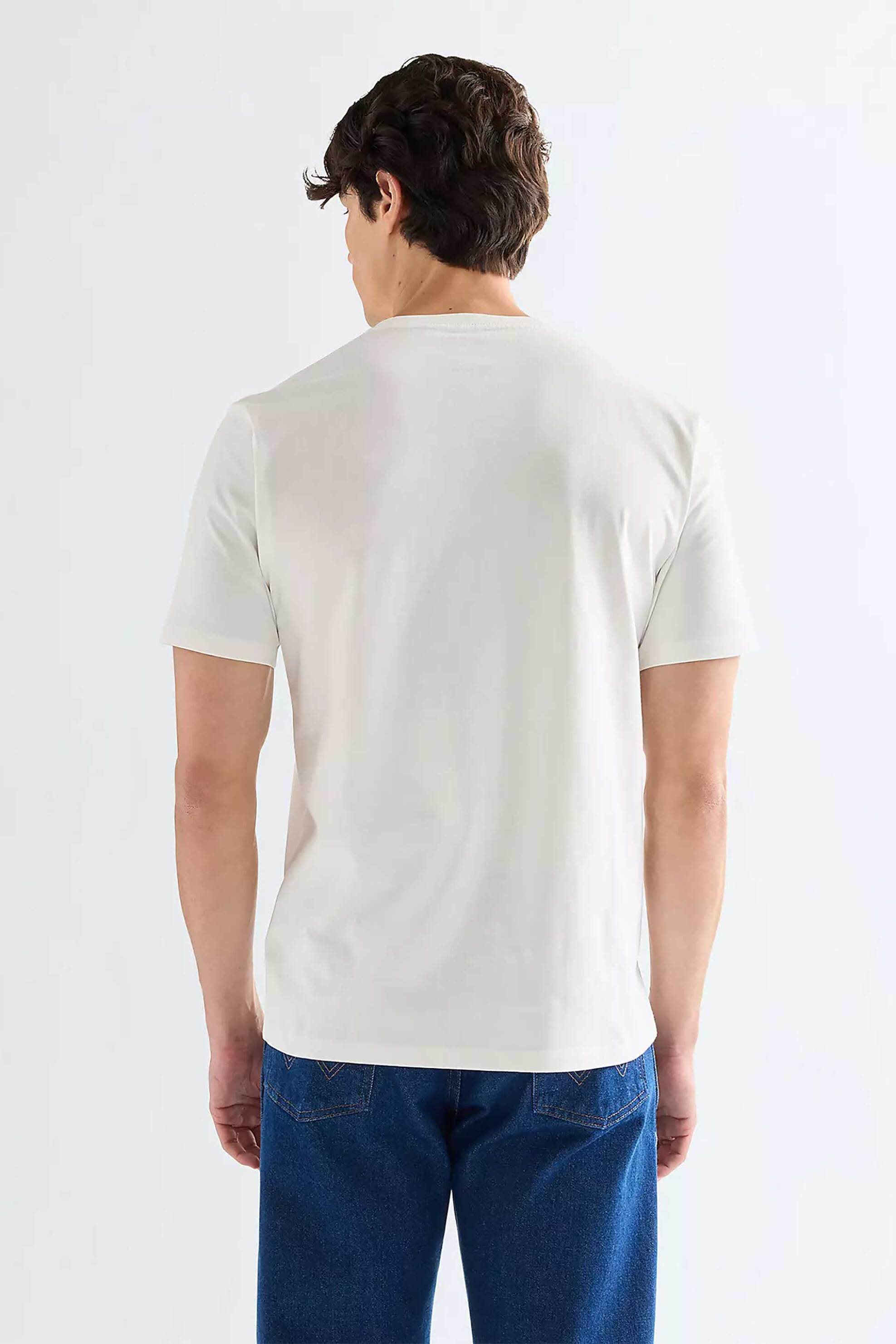 Wrangler Ανδρικό T-Shirt με Κέντημα Regular Fit - 112377987 Λευκό