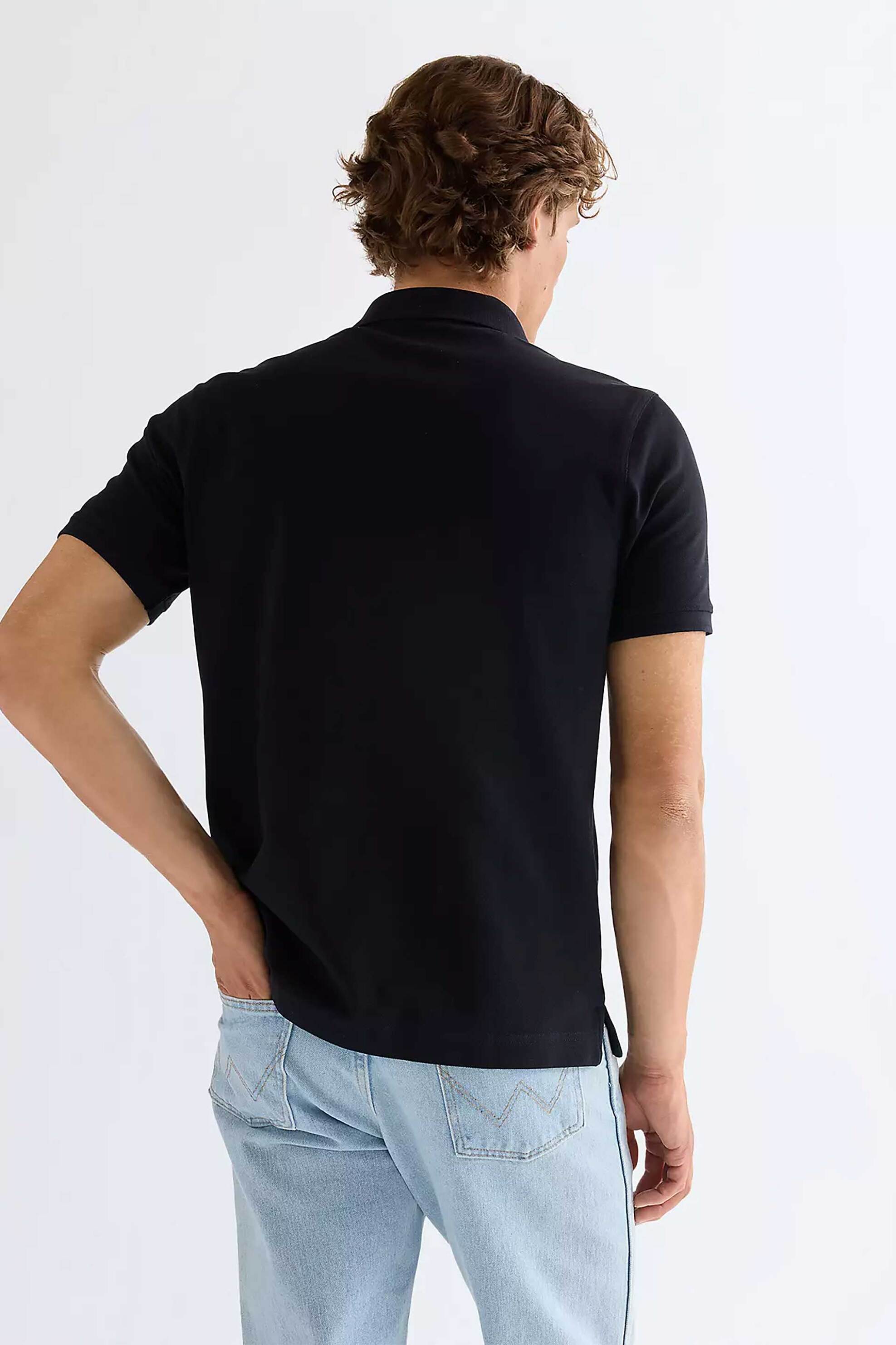 Wrangler Ανδρική Μπλούζα Πόλο με Λογότυπο Regular Fit - 112378426 Μαύρο