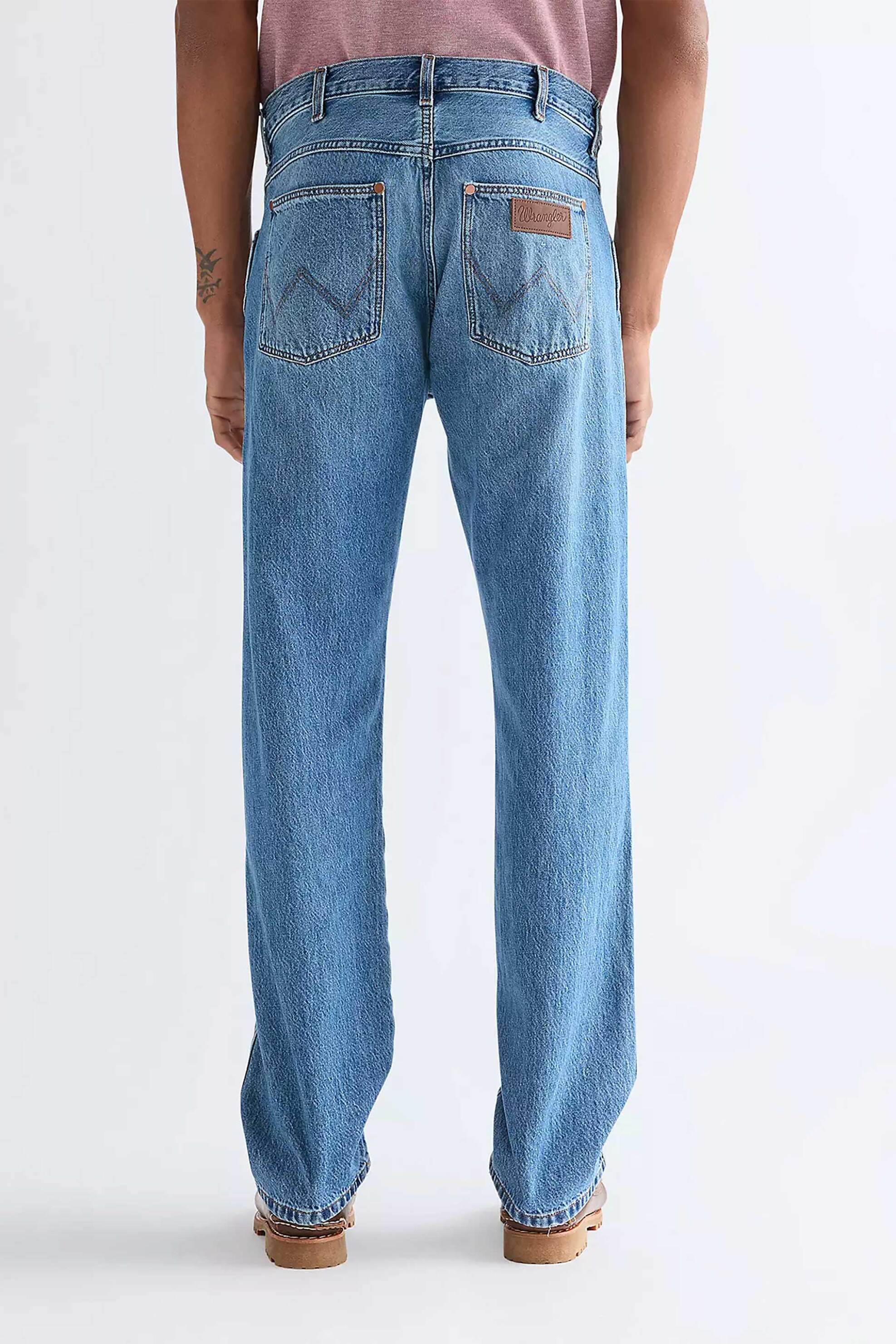 Wrangler Ανδρικό Τζιν Παντελόνι Πεντάτσεπο Relaxed Straight Fit Frontier - 112377868 Denim Blue