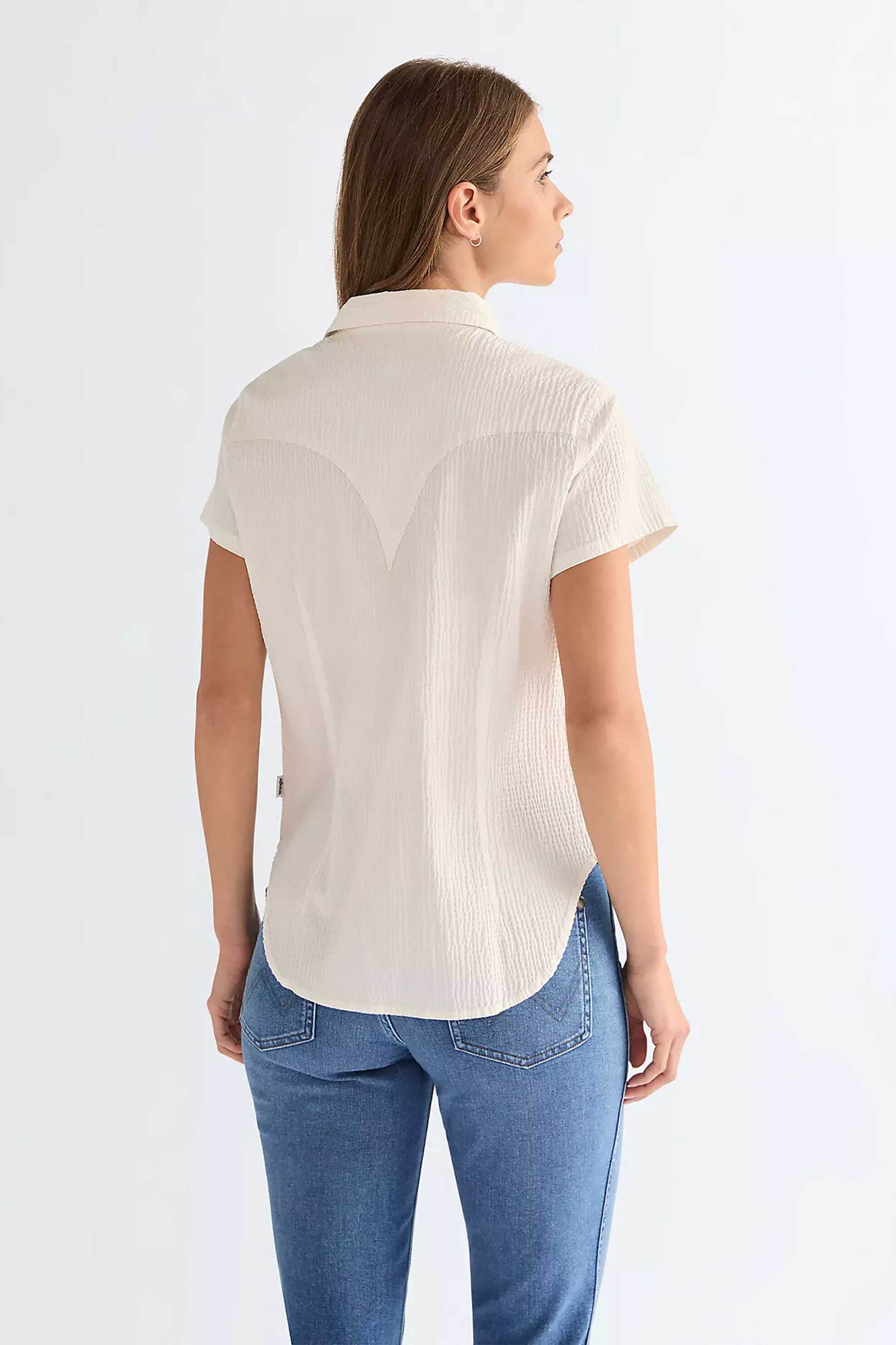 Wrangler Γυναικείο Πουκάμισο Structured Slim Fit Western - 112380212 Εκρού
