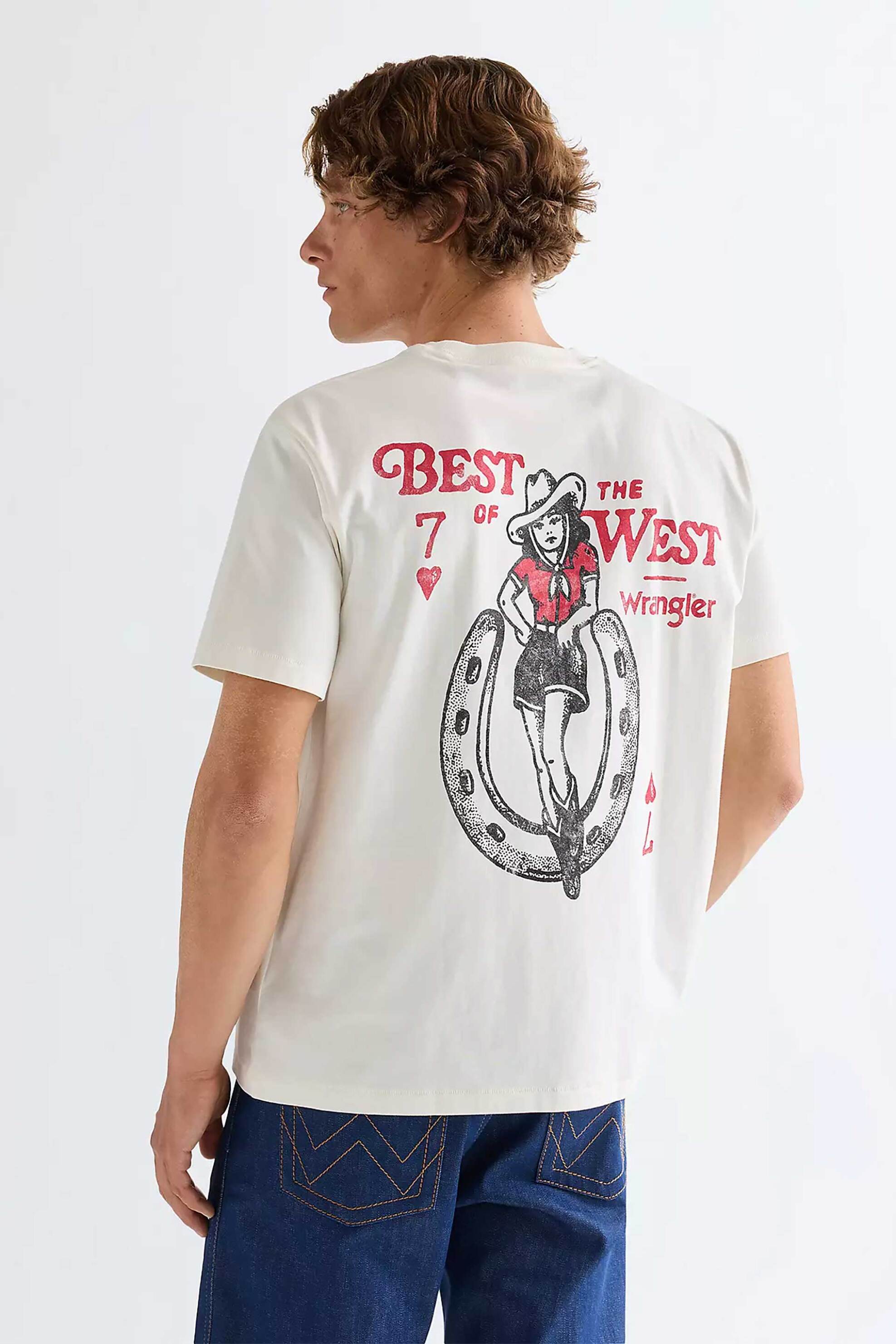 Wrangler Ανδρικό T-Shirt με Graphic Print Boxy Fit Vintage - 112378006-** Λευκό
