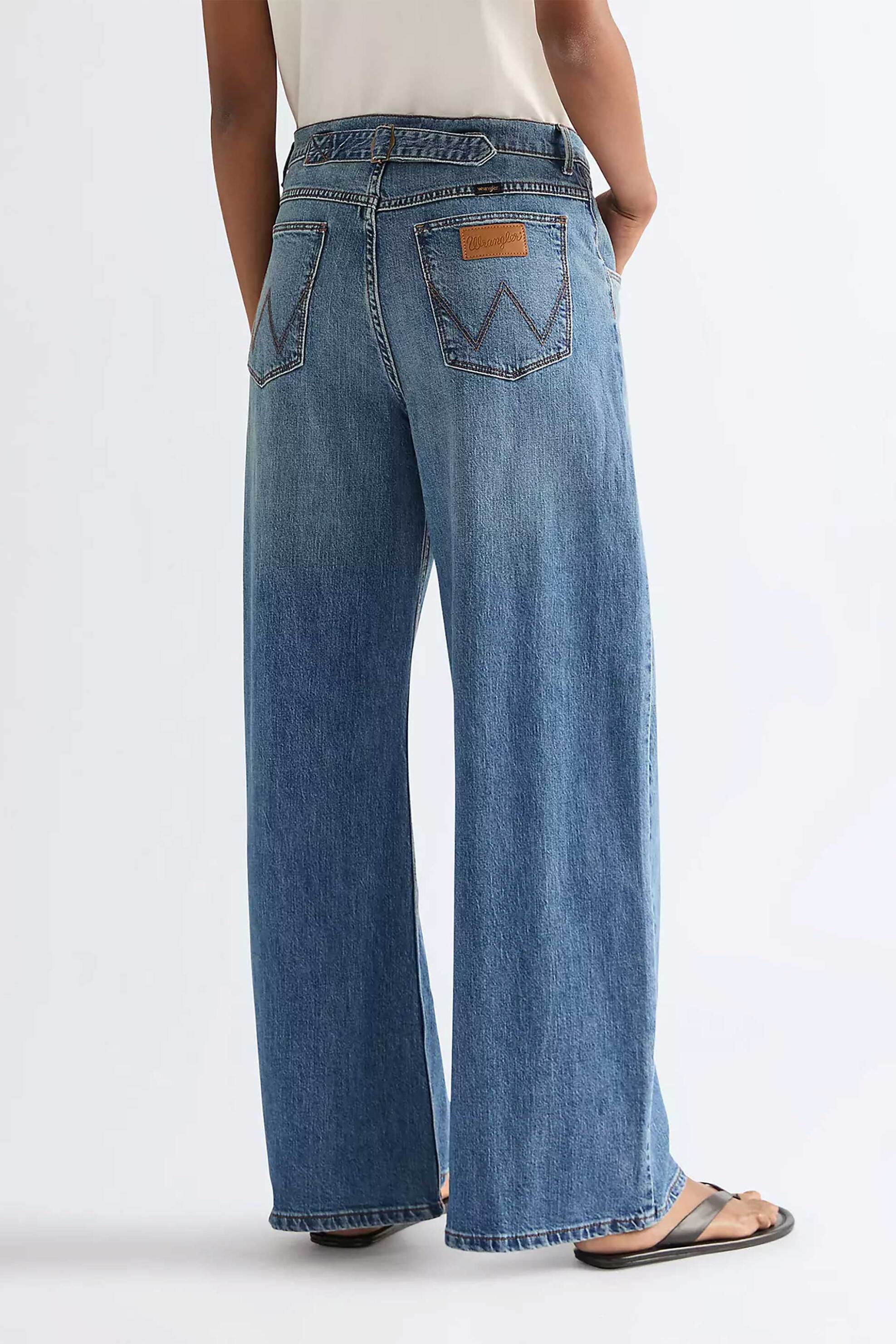 Wrangler Γυναικείο Τζιν Παντελόνι Low Rise Πεντάτσεπο Loose Ultra Barrel Fit - 112379736 Denim Blue