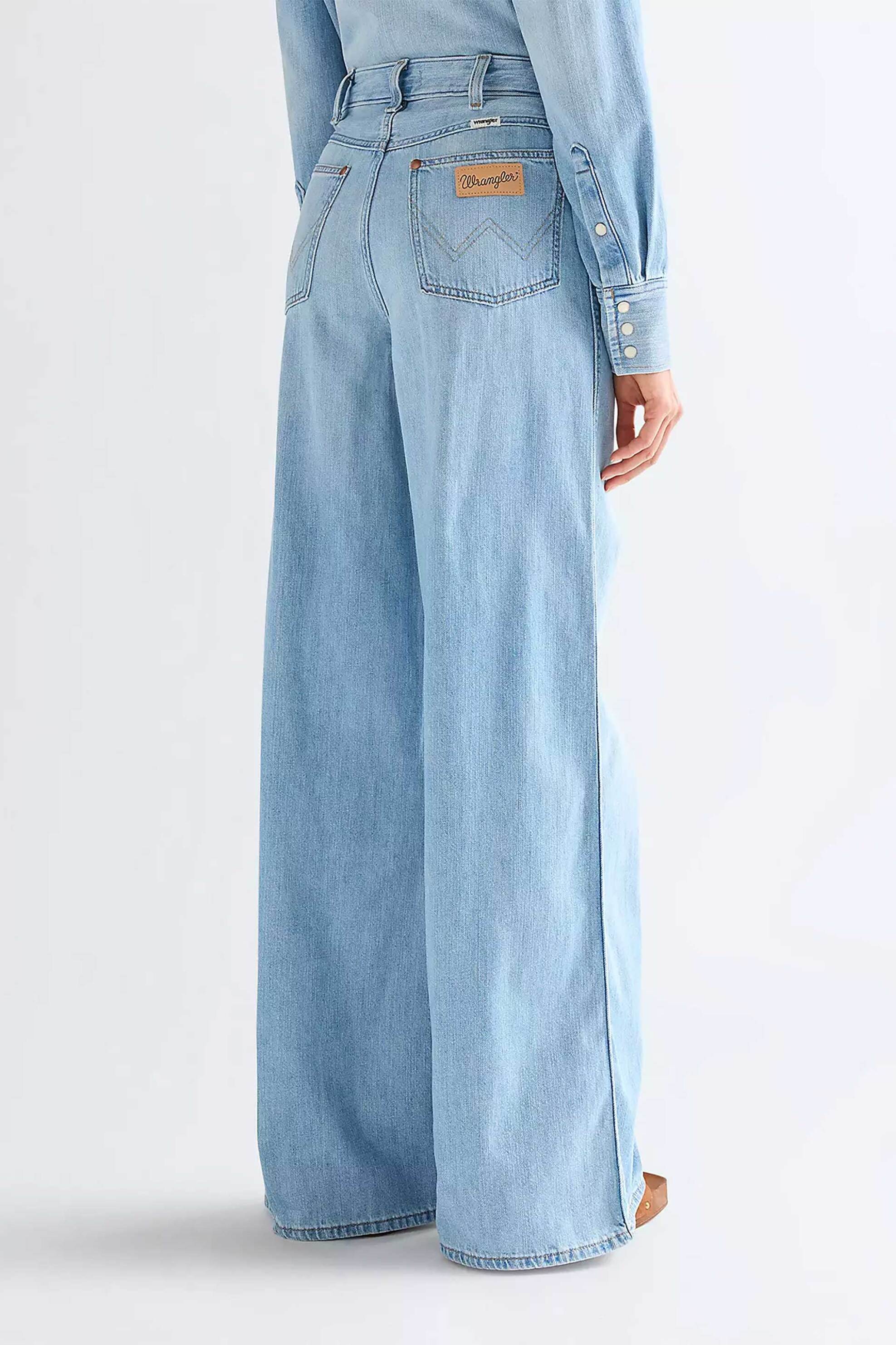Wrangler Γυναικείο Τζιν Παντελόνι Πεντάτσεπο Loose Fit Canyon - 112378437 Denim Blue Ανοιχτό