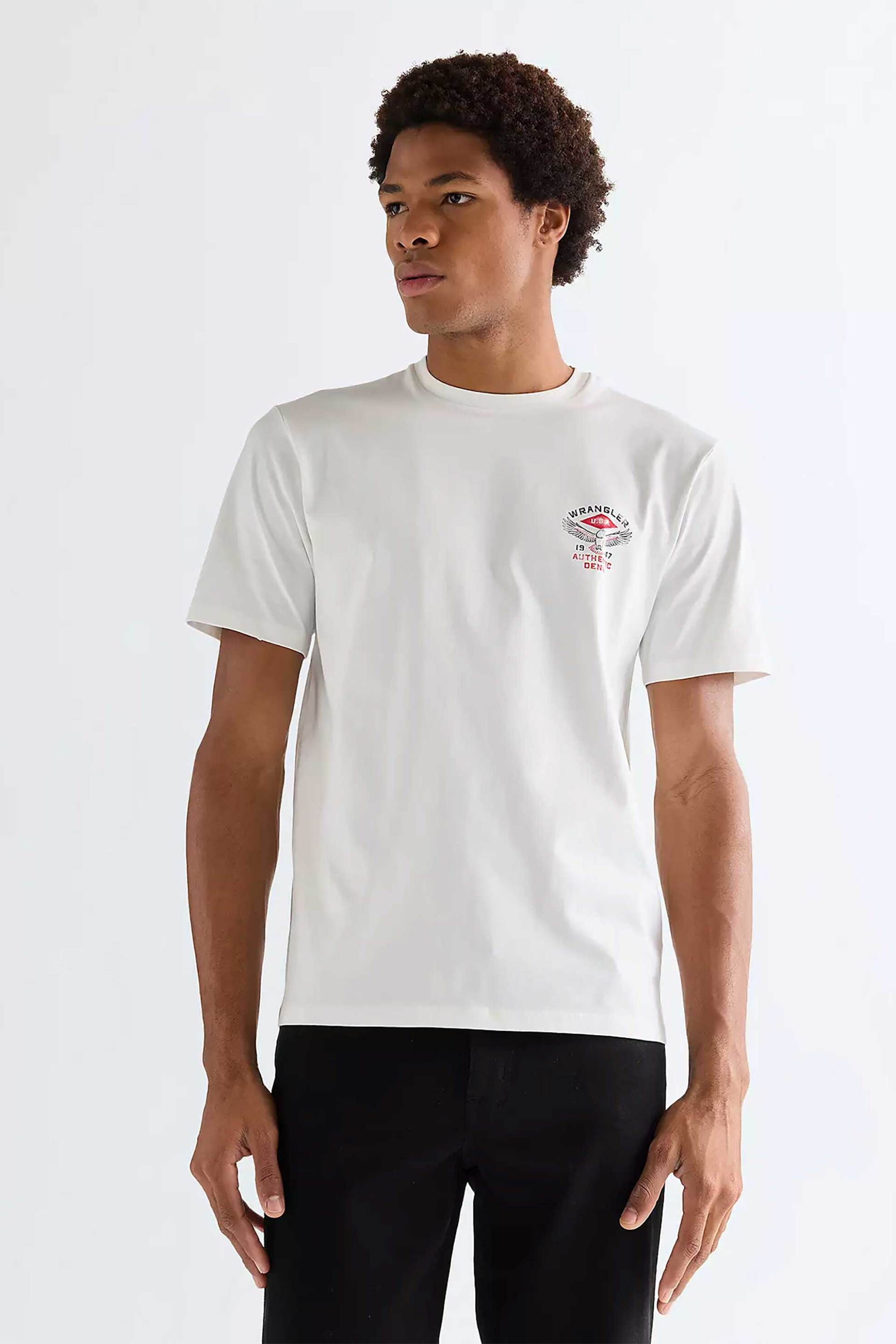 Wrangler® ανδρικό T-shirt με print Regular Fit "Small Americana" - 112377981 Λευκό