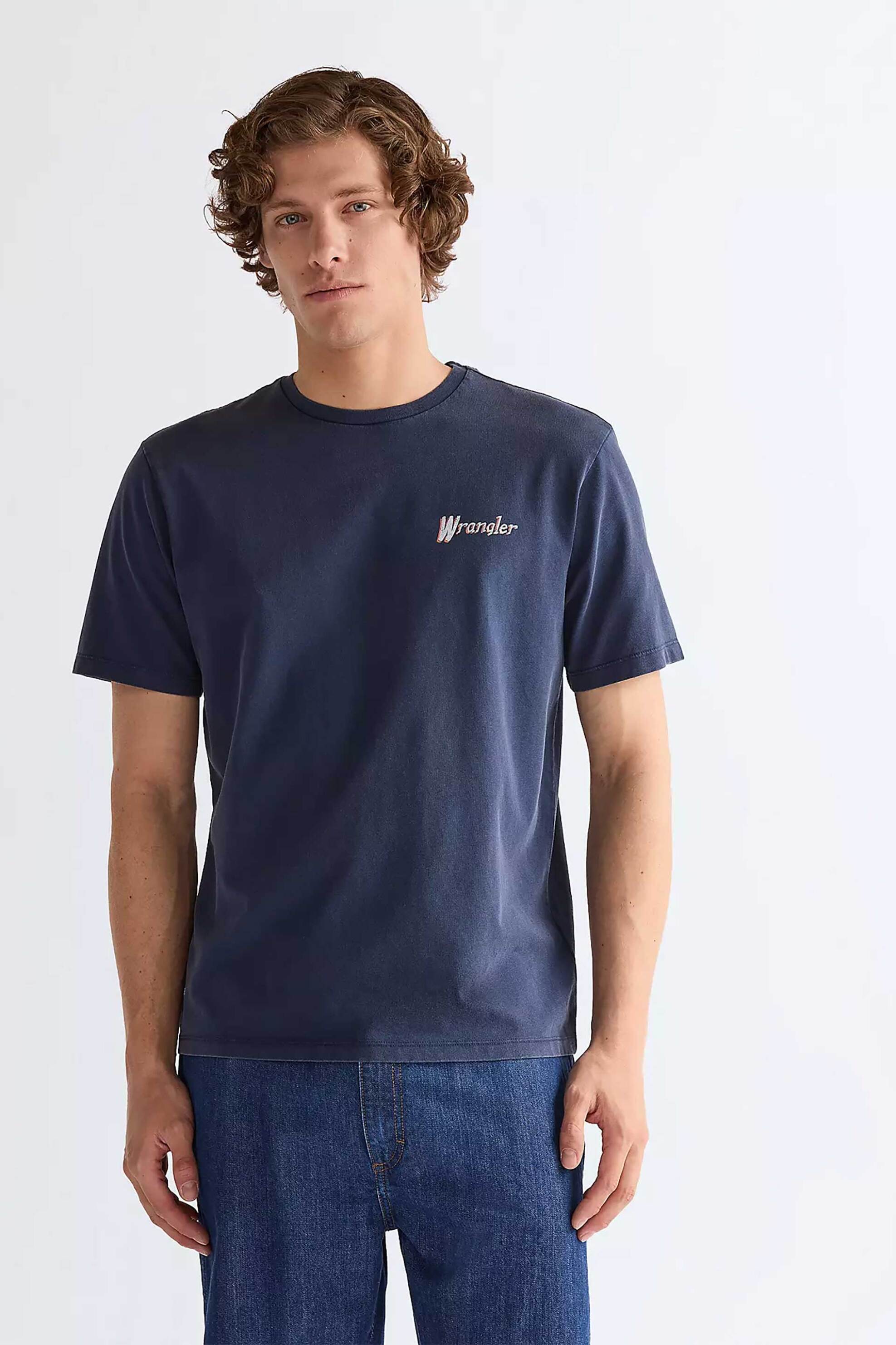 Wrangler® ανδρικό T-shirt με graphic print Relaxed Fit - 112377995 Μπλε Σκούρο