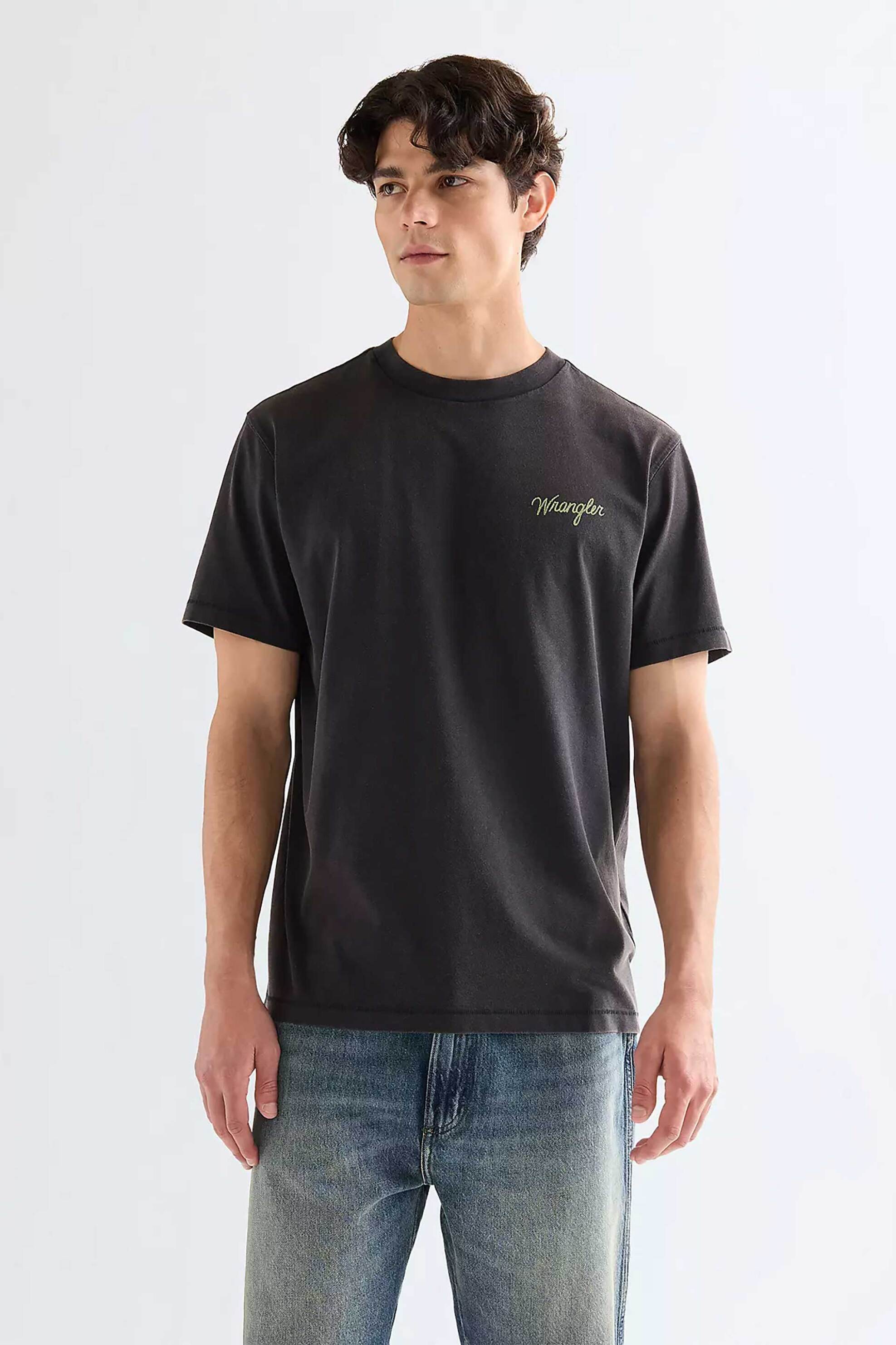Wrangler® ανδρικό T-shirt με graphic print Relaxed Fit - 112378003 Μαύρο