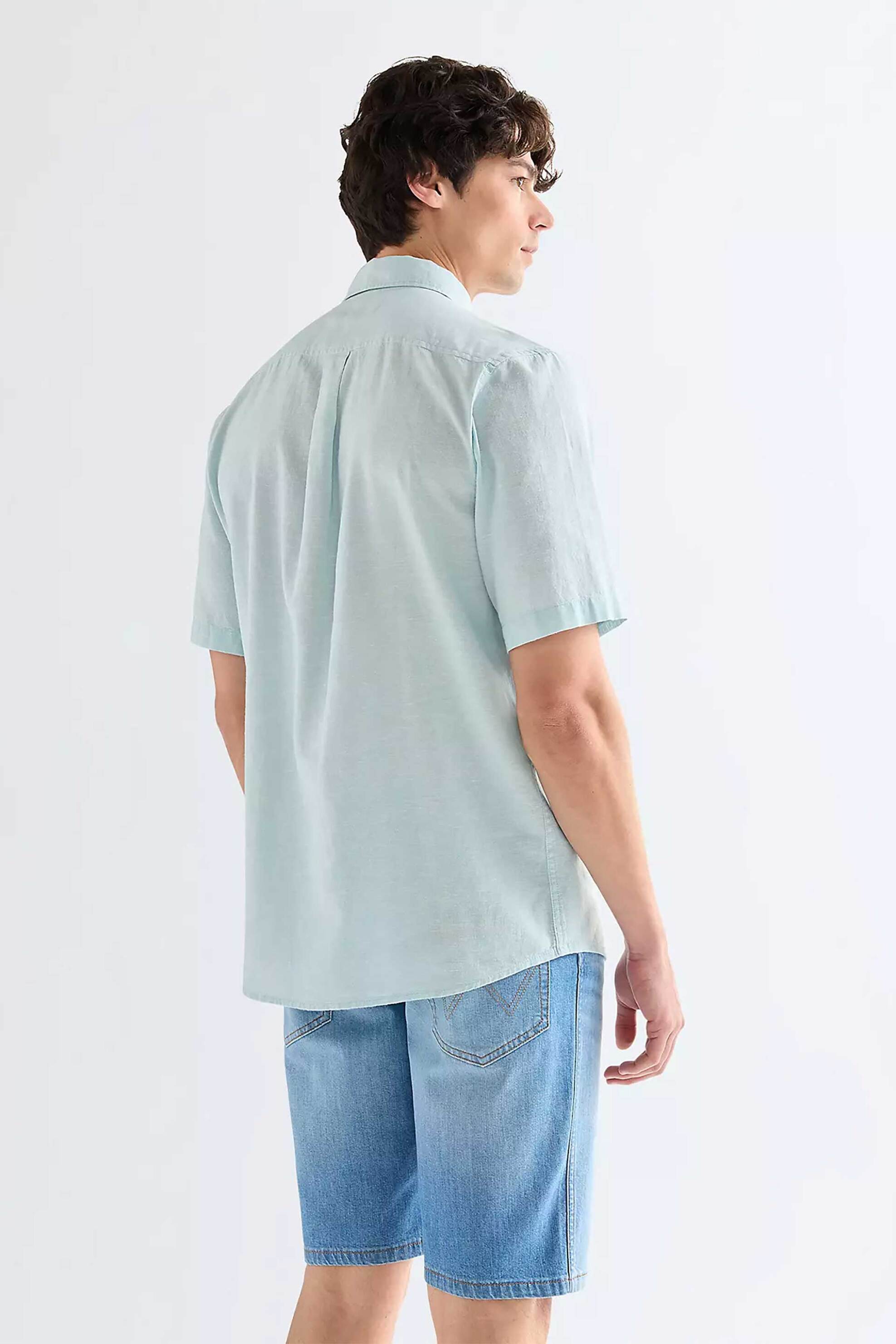 Wrangler Ανδρικό Κοντομάνικο Πουκάμισο με Τσέπη Regular Fit - 112378046 Πράσινο Aqua