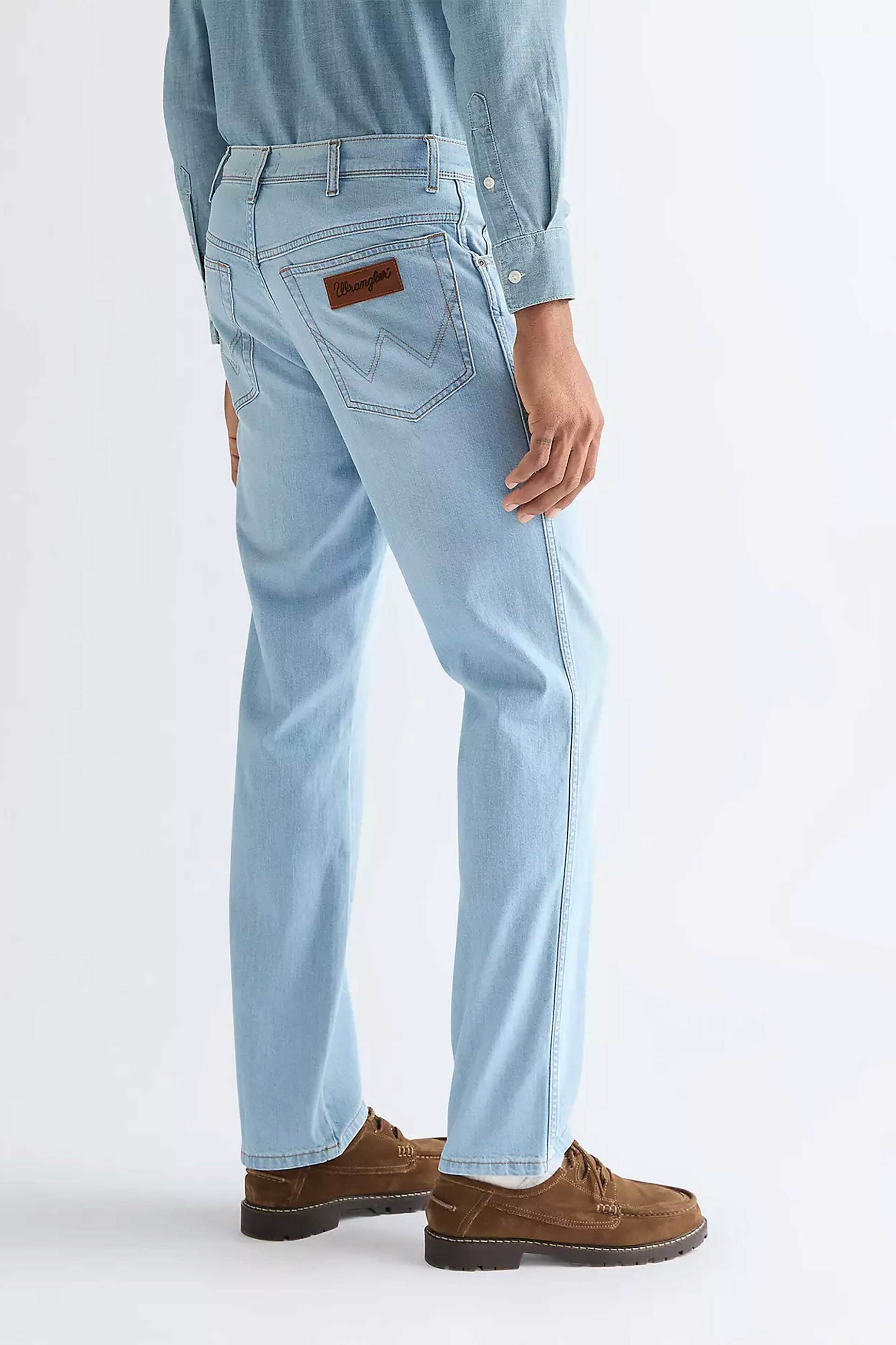 Wrangler Ανδρικό Τζιν Παντελόνι Πεντάτσεπο Straight Fit Texas - 112377807 Denim Blue Ανοιχτό