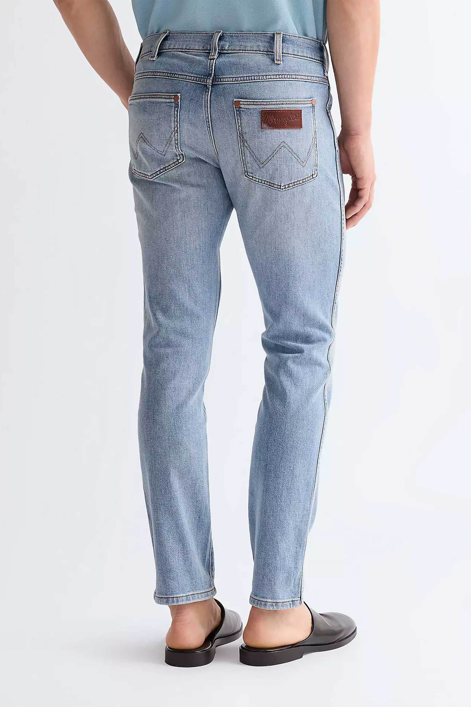 Wrangler Ανδρικό Τζιν Παντελόνι Πεντάτσεπο Slim Tapered Fit Larston - 112377820 Denim Blue Ανοιχτό