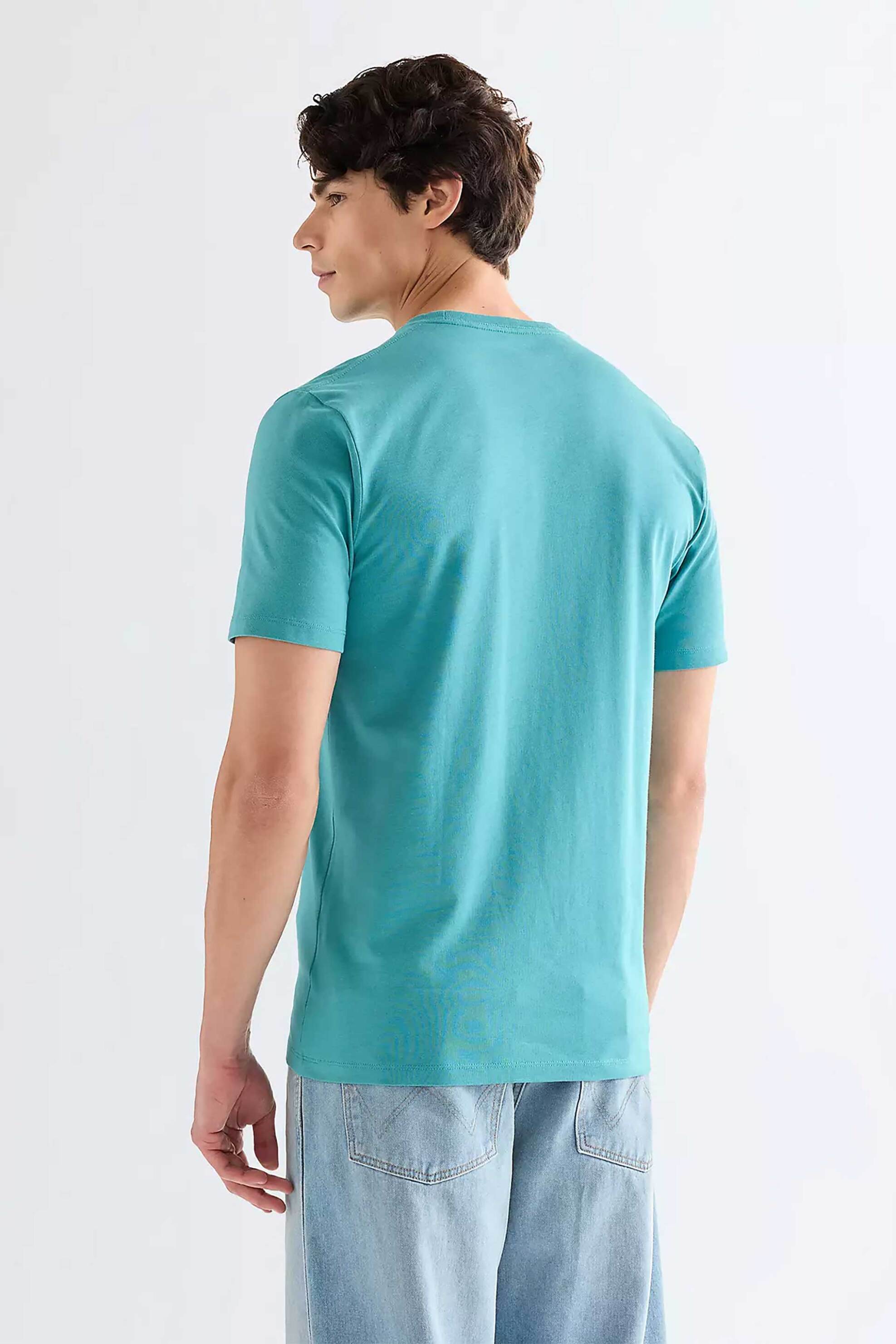 Wrangler Ανδρικό T-Shirt με Print Regular Fit Small Americana - 112377983 Πράσινο Aqua