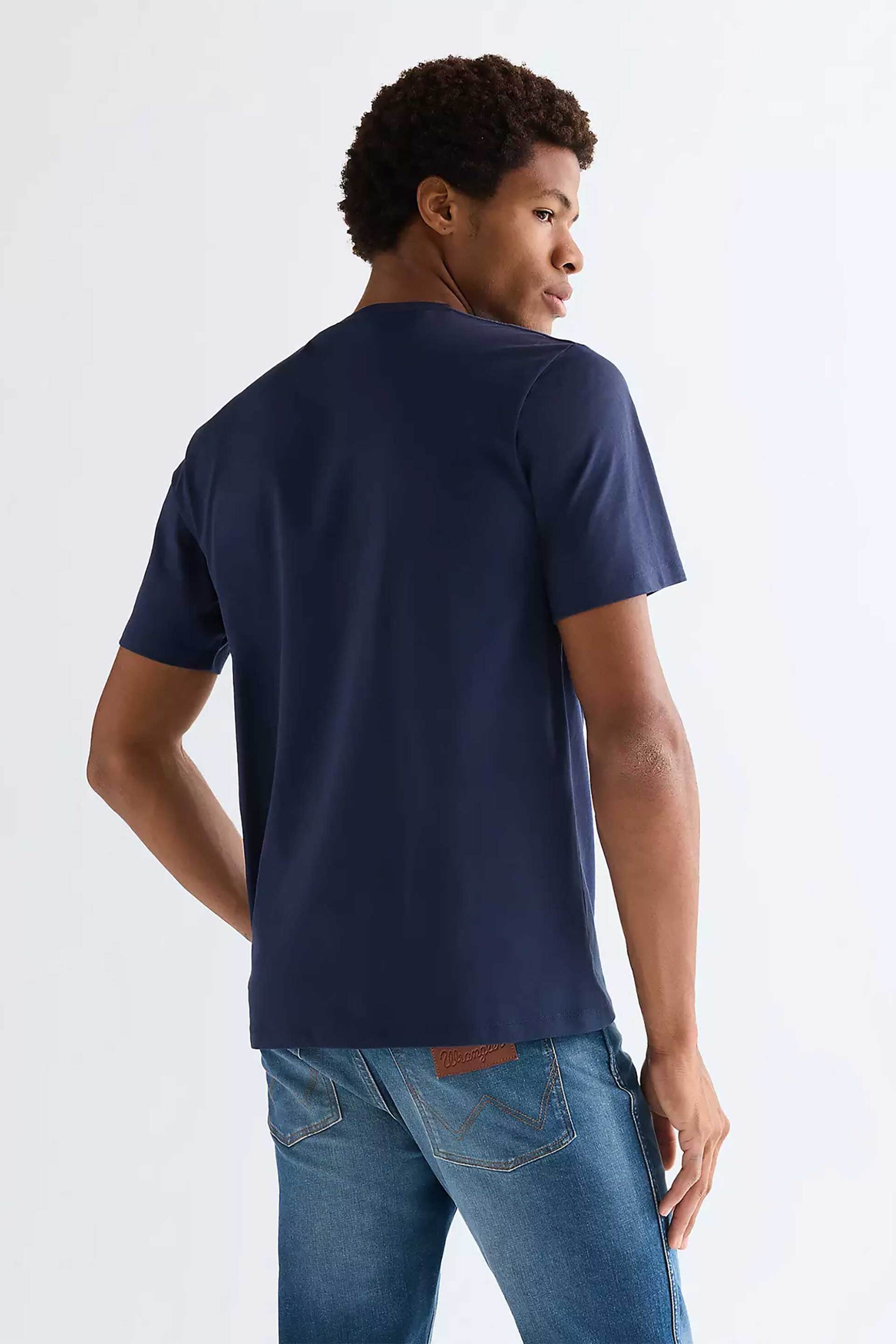 Wrangler Ανδρικό T-Shirt με Print Regular Fit Small Americana - 112377984 Μπλε Σκούρο