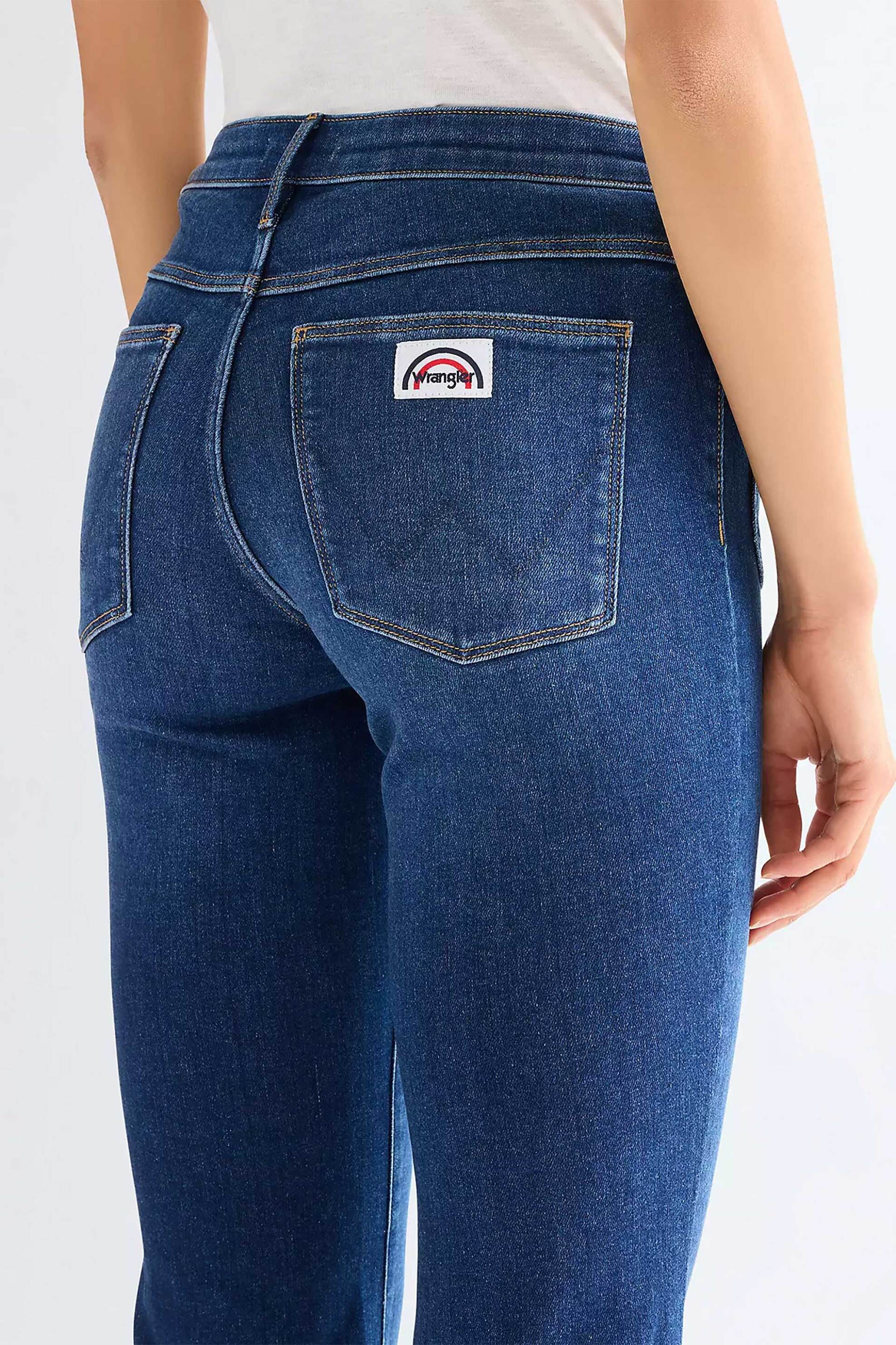 Wrangler Γυναικείο Τζιν Παντελόνι Flared Fit - 112351028 Denim Blue