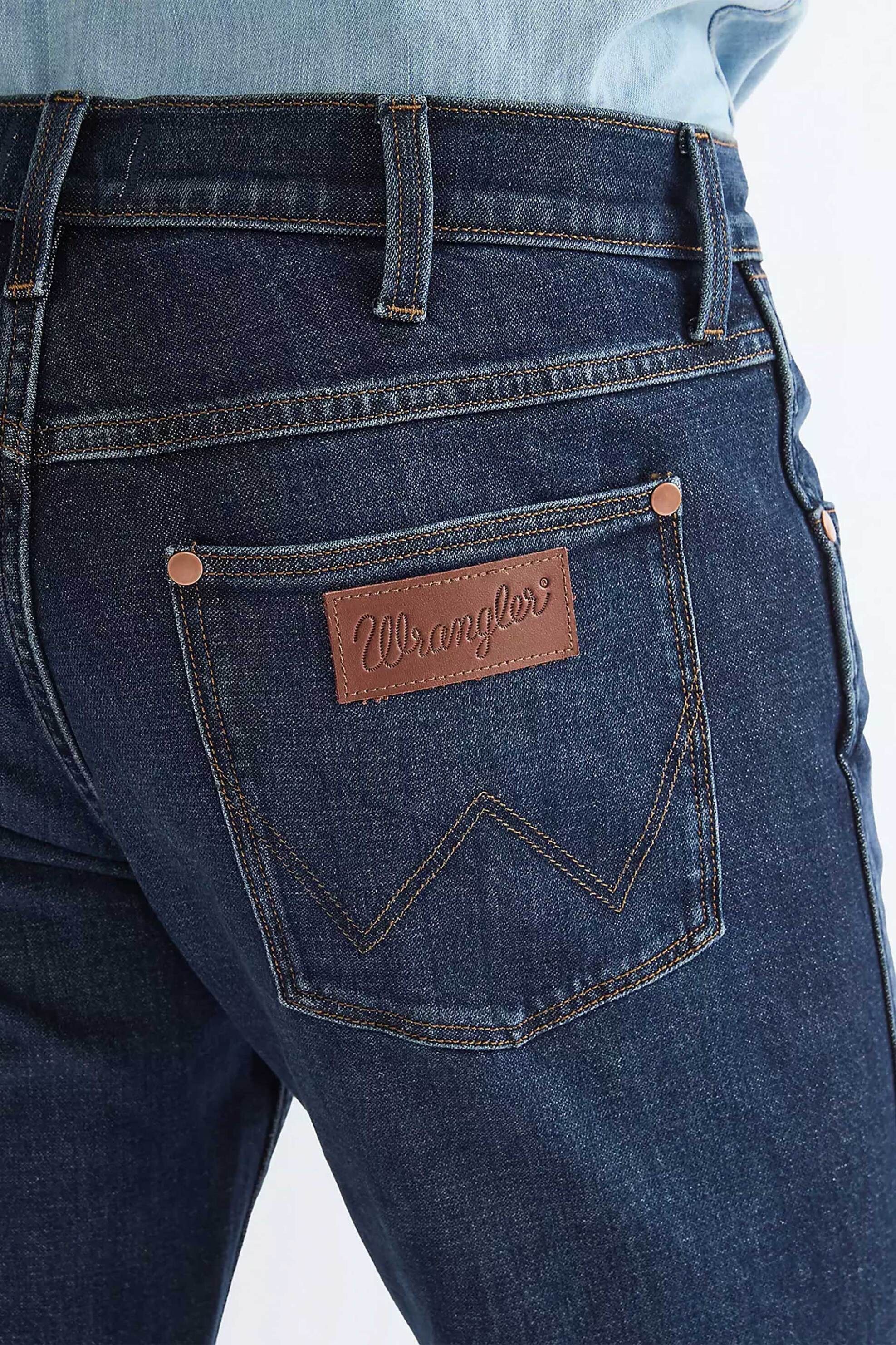 Wrangler Ανδρικό Τζιν Παντελόνι Πεντάτσεπο Regular Straight Fit Greensboro - 112386854 Denim Blue Σκούρο