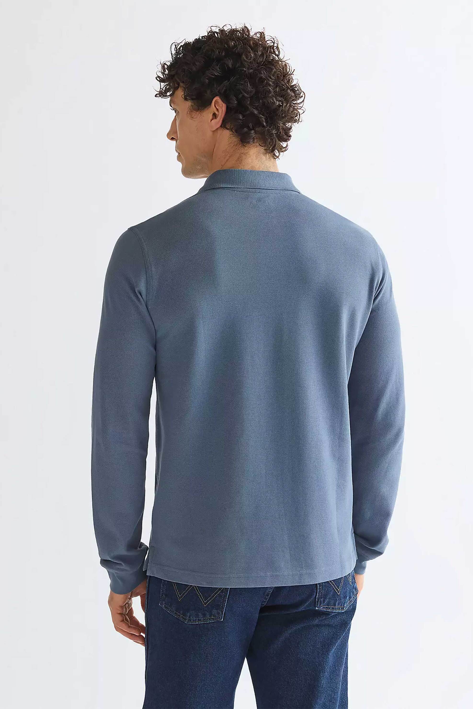 Wrangler Ανδρική Μπλούζα Πόλο με Λογότυπο Regular Fit - 112386874 Μπλε Ανοιχτό