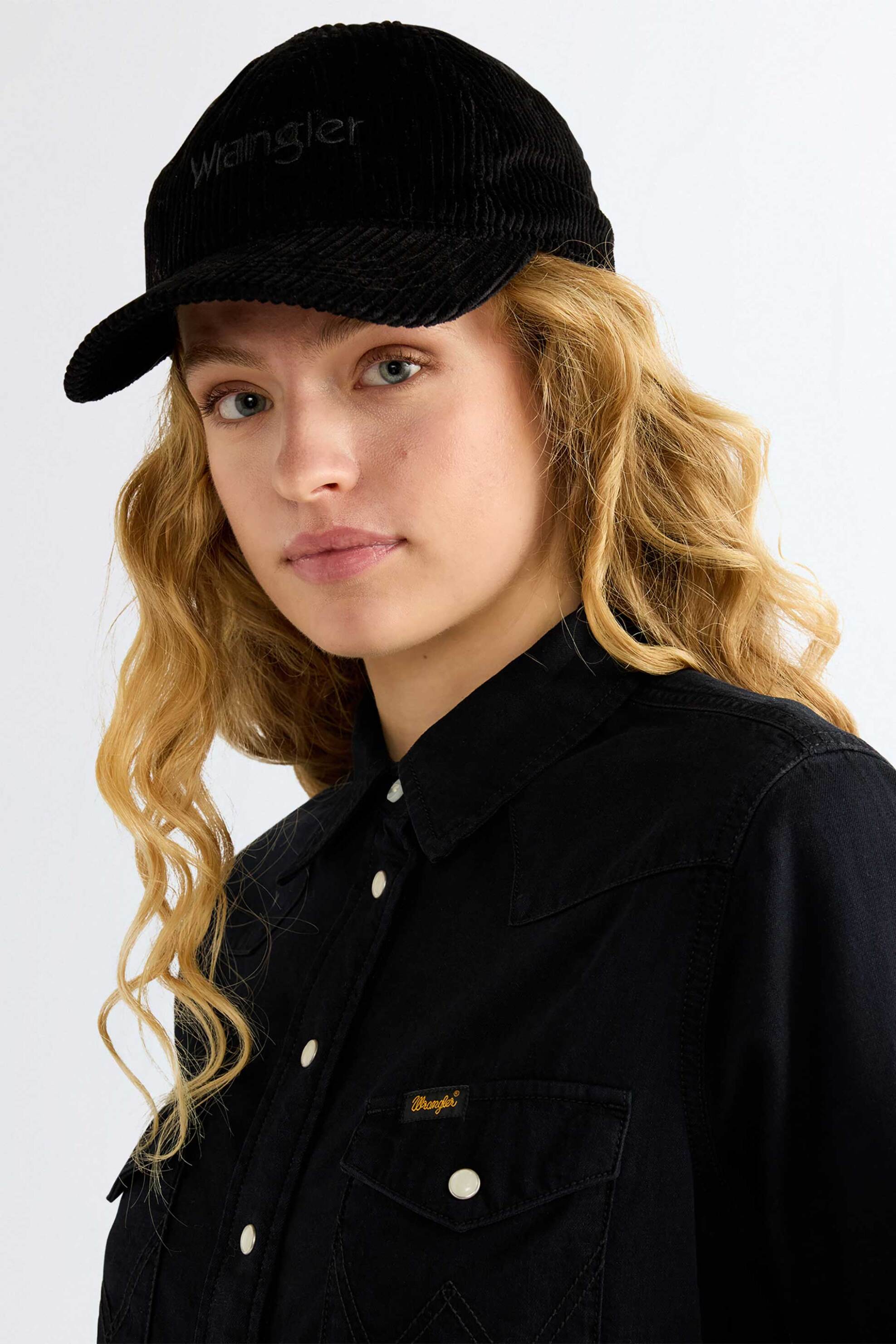 Wrangler Unisex Καπέλο Jockey Κοτλέ με Λογότυπο - 112372374 Μαύρο