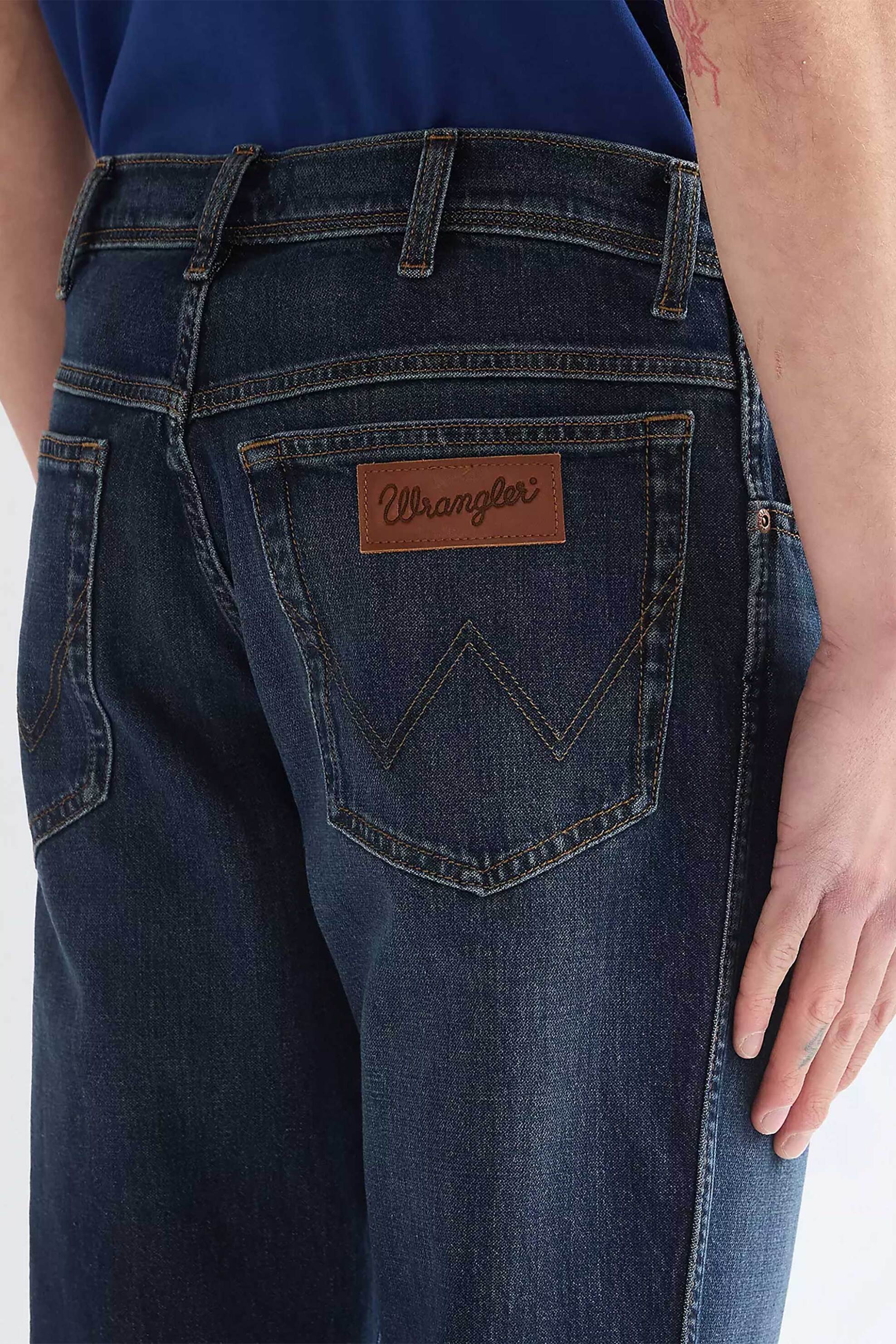 Wrangler Ανδρικό Τζιν Παντελόνι Πεντάτσεπο Slim Fit Texas - 112386875 Denim Blue Σκούρο