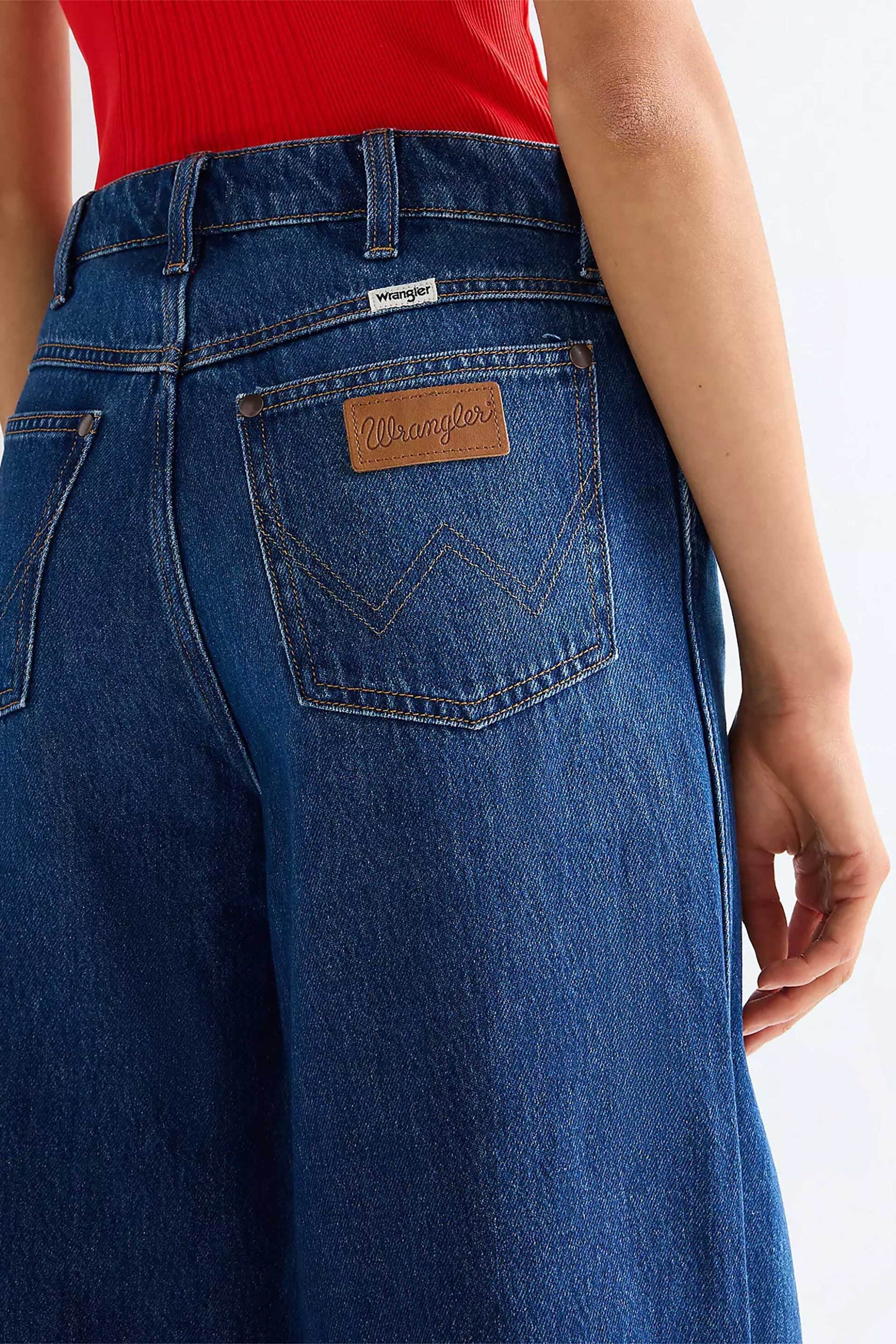 Wrangler Γυναικείο Τζιν Παντελόνι Πεντάτσεπο Loose Wide Fit Canyon - 112378704 Denim Blue