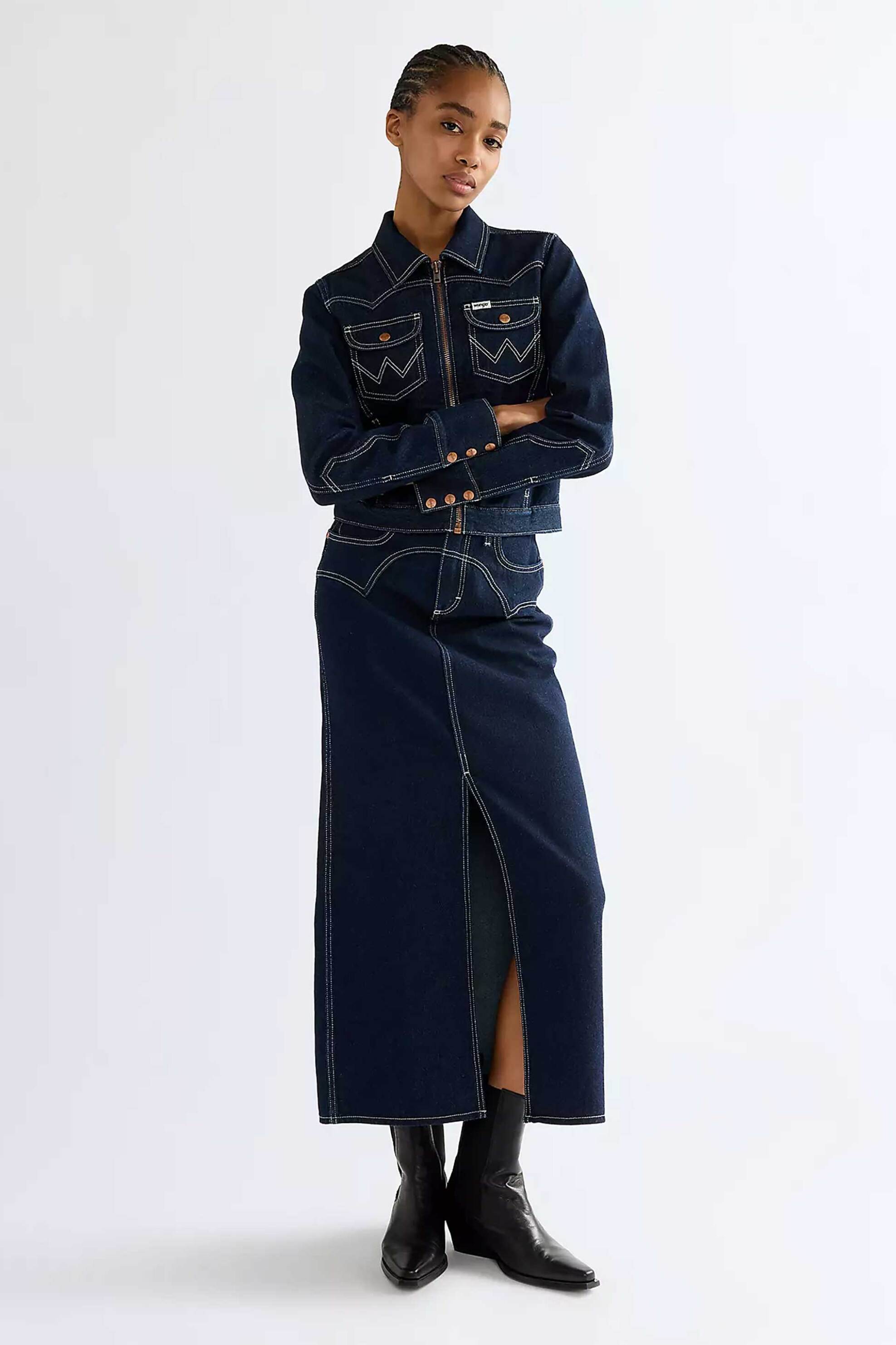 Wrangler® γυναικεία denim midi φούστα πεντάτσεπη Slim Fit 