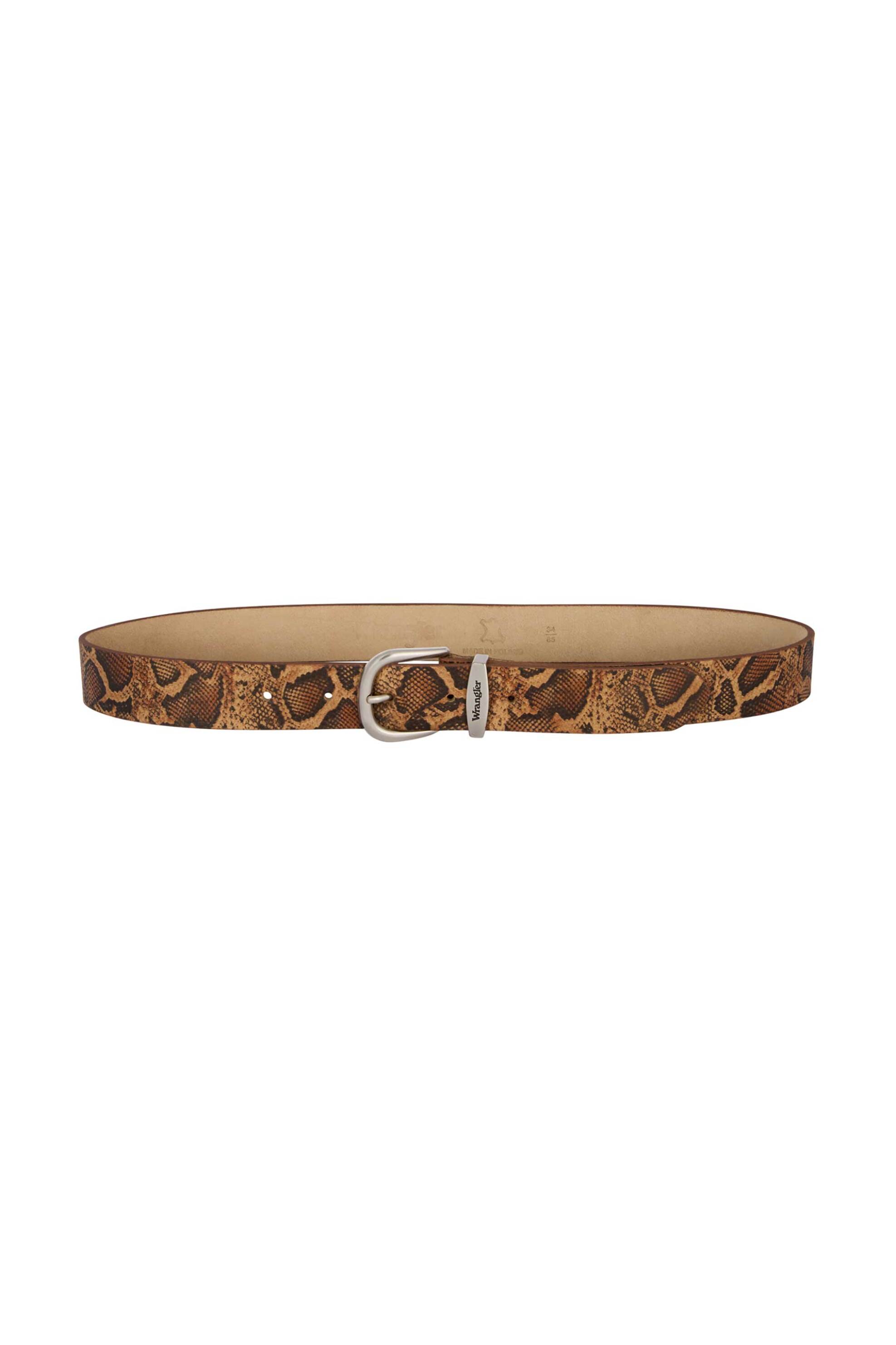 Wrangler® unisex δερμάτινη ζώνη με snake print - 112387412 Καφέ