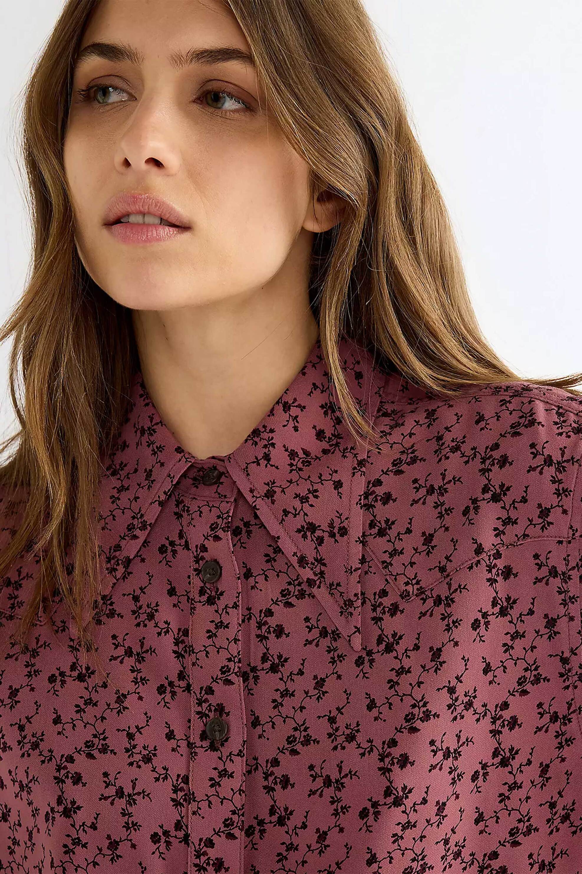 Wrangler® γυναικείο πουκάμισο με all-over print Regular Fit - 112386786 Ροζ Persian