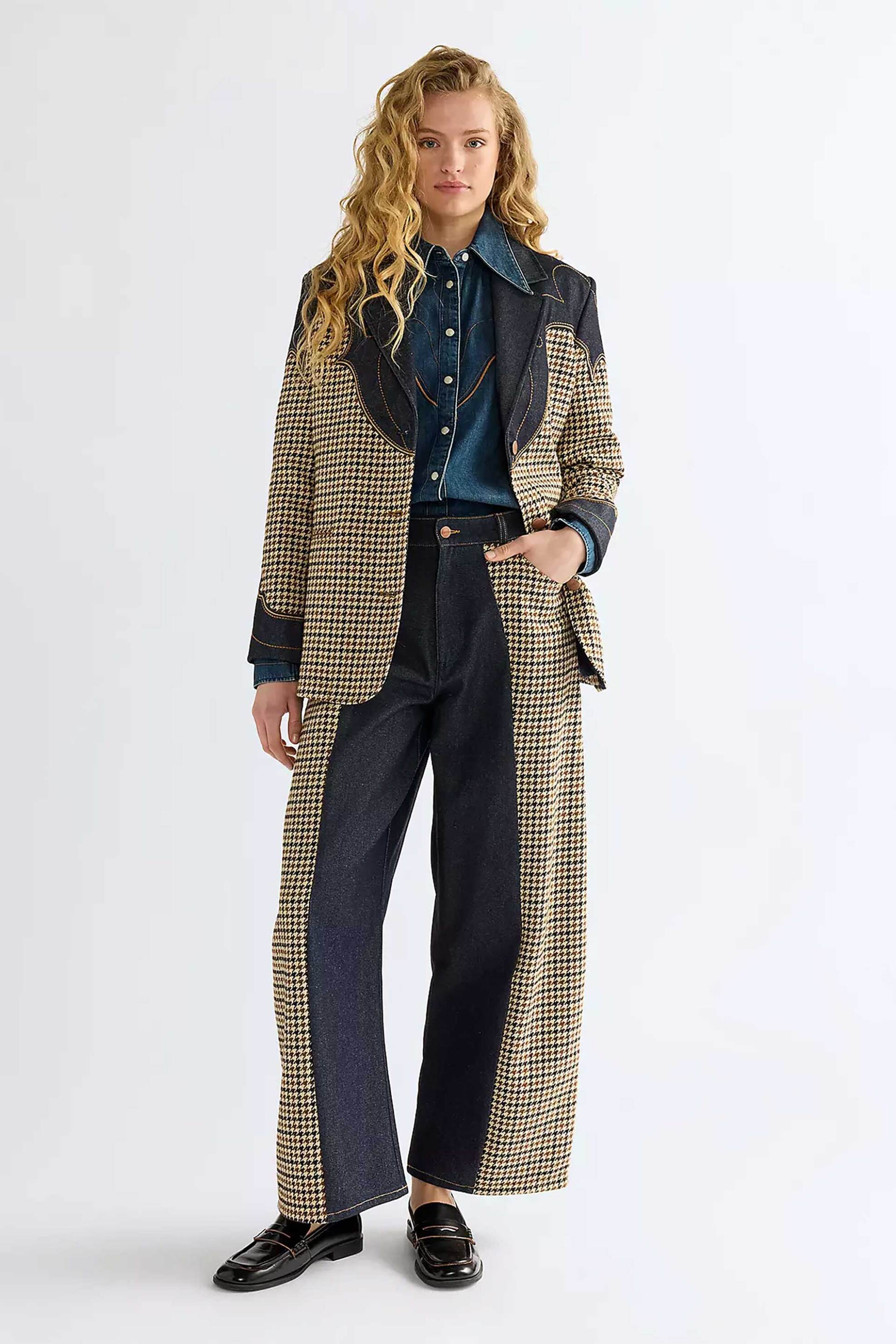 WRANGLER Wrangler® γυναικείο σακάκι Regular Fit "Houndstooth" - 112386802 Μπεζ - 3