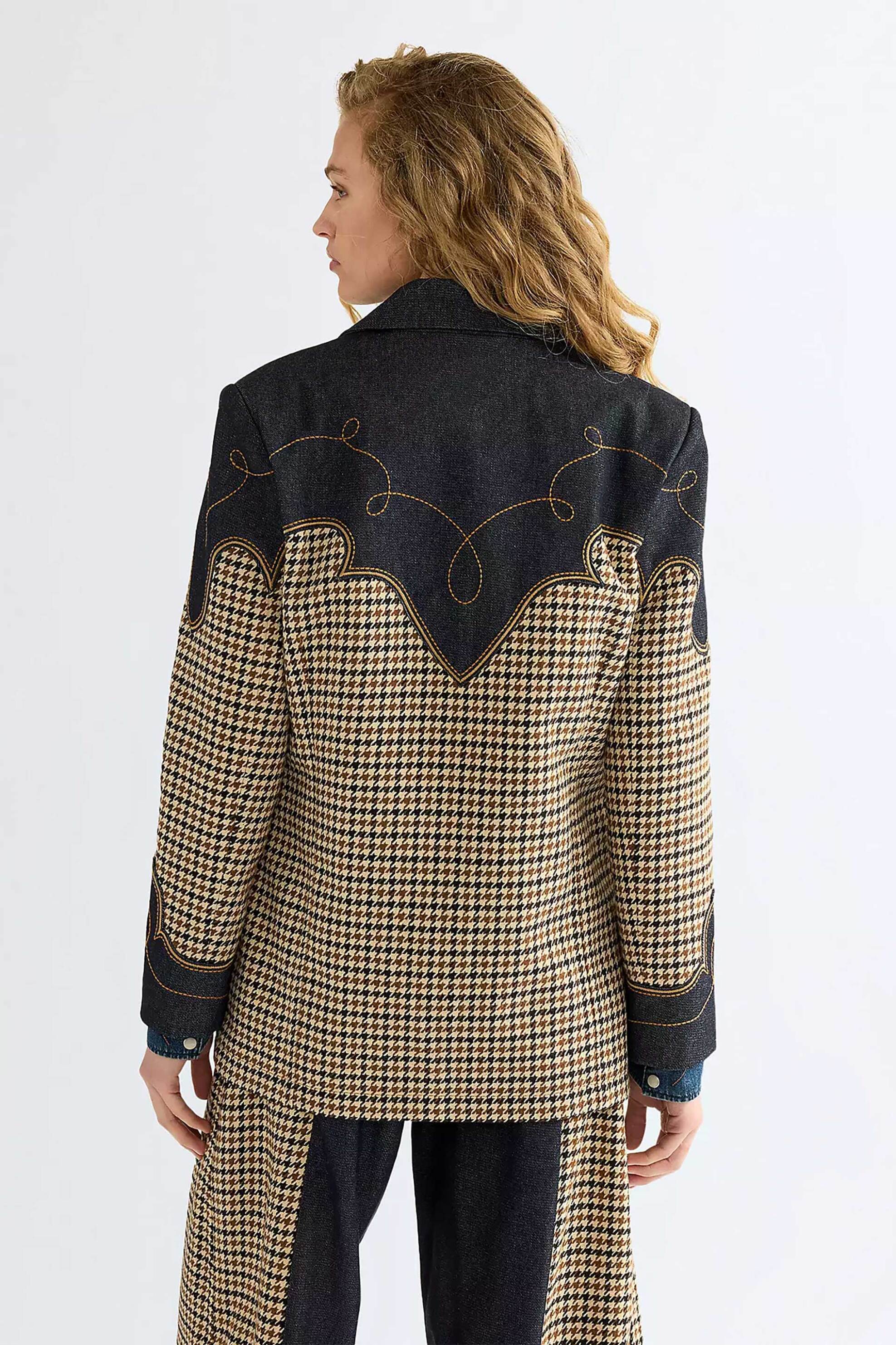 WRANGLER Wrangler® γυναικείο σακάκι Regular Fit "Houndstooth" - 112386802 Μπεζ - 4