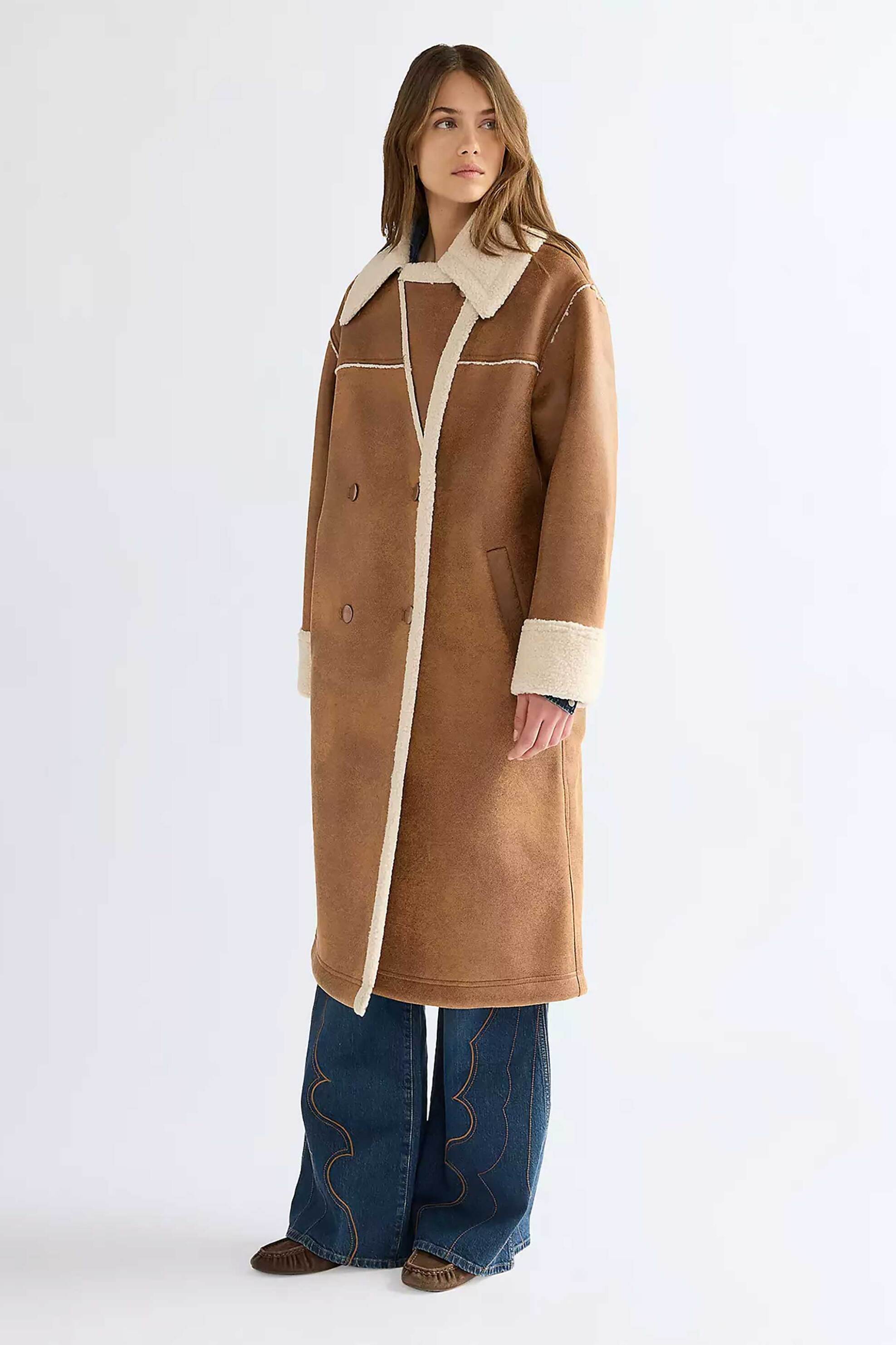 WRANGLER Wrangler® γυναικείο παλτό με μπουκλέ λεπτομέρειες Relaxed Fit "Wrange" - 112387286 Ταμπά