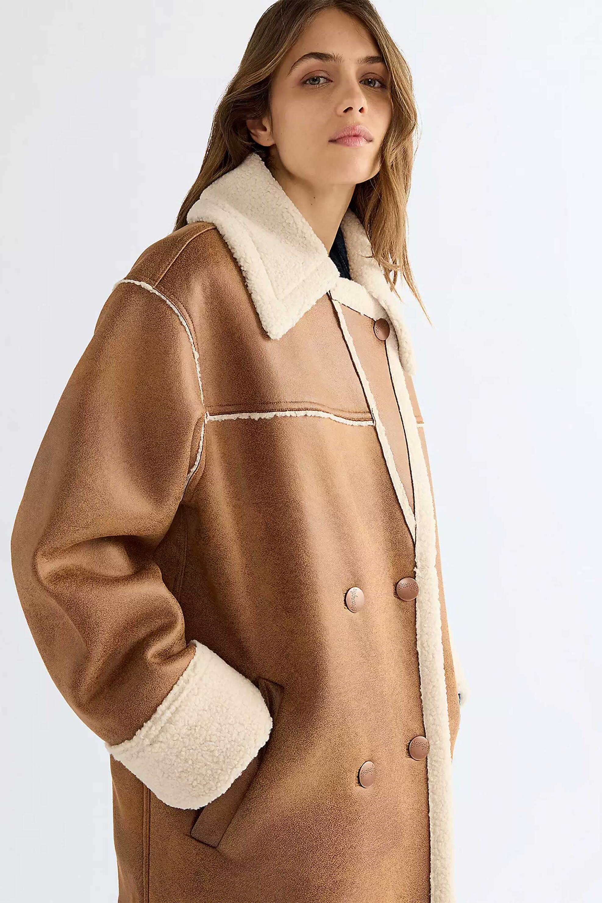 WRANGLER Wrangler® γυναικείο παλτό με μπουκλέ λεπτομέρειες Relaxed Fit "Wrange" - 112387286 Ταμπά - 2